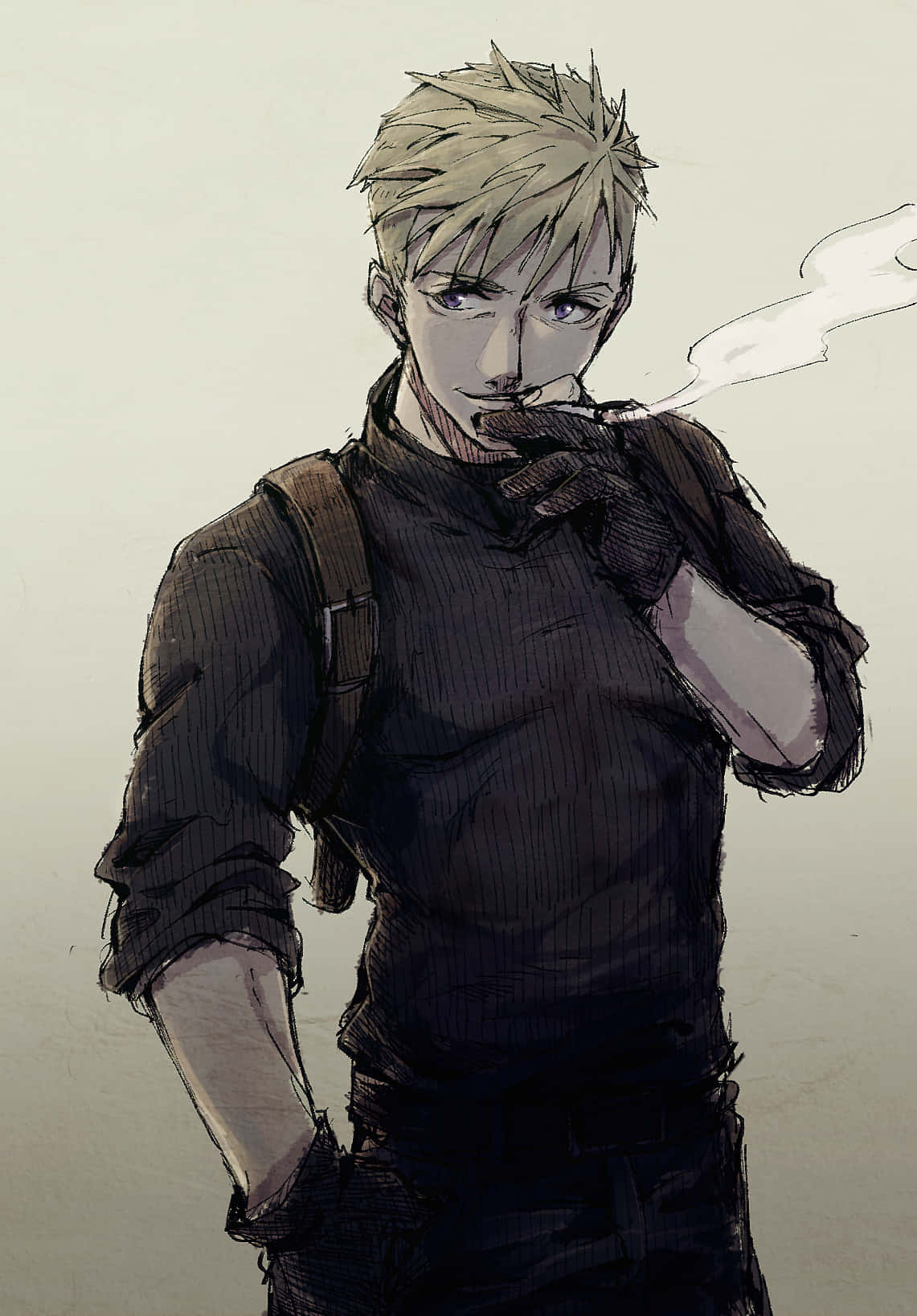 Jean Havoc, spiky-haired anime man, dark clothes, HD Phone Wallpaper