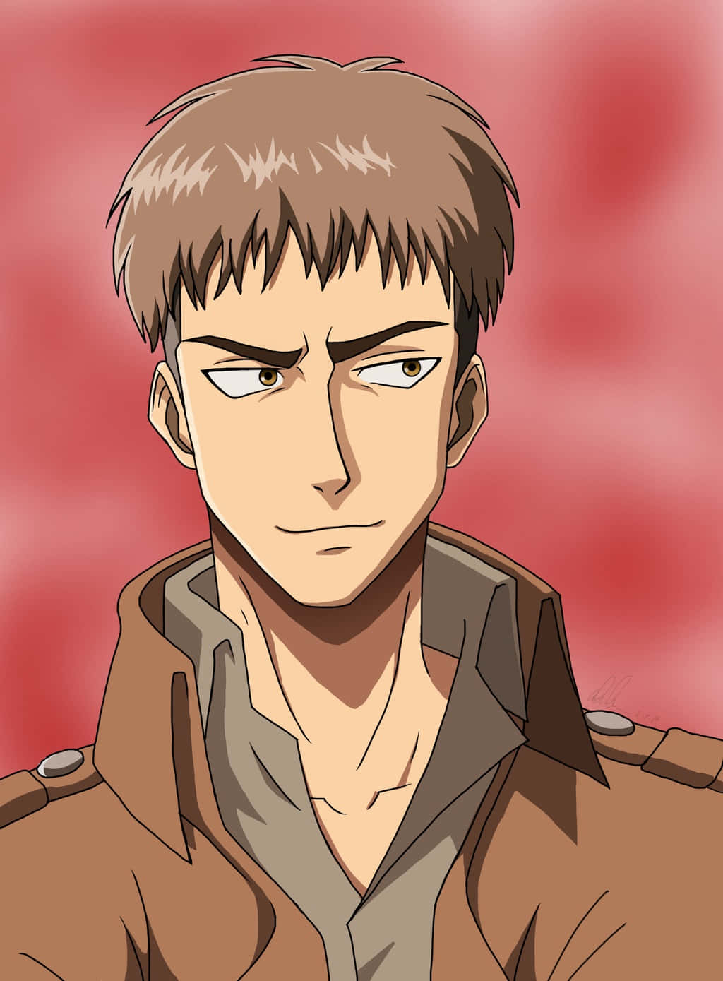 Jean Kirstein, brown hair, intense eyes, HD Phone Wallpaper