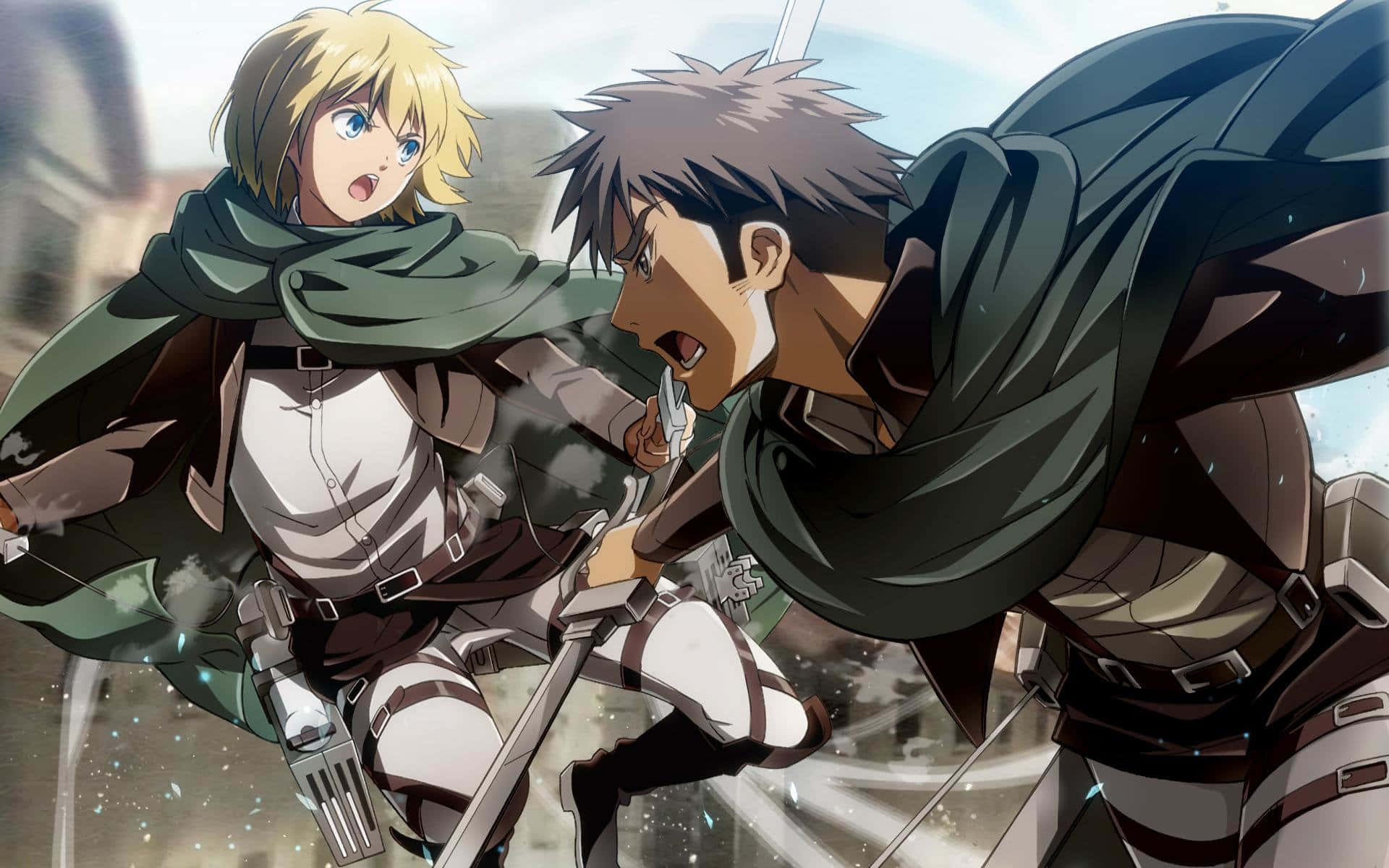 Jean Kirstein, anime warriors, swords, Full HD Desktop Wallpaper