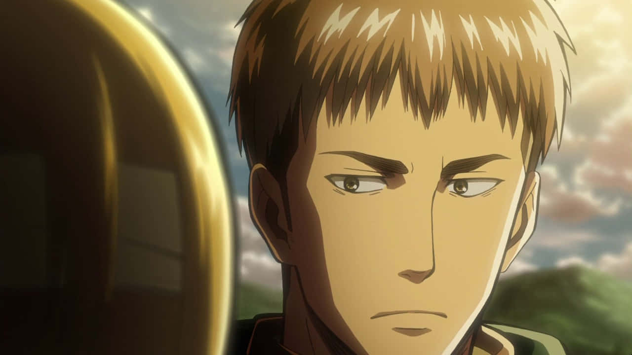 Jean Kirstein, spiky brown hair, golden helmet, HD Desktop Wallpaper