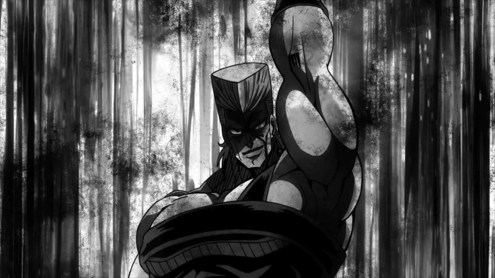 Jean Pierre Polnareff, action pose, muscular masked warrior, Full HD Desktop Wallpaper