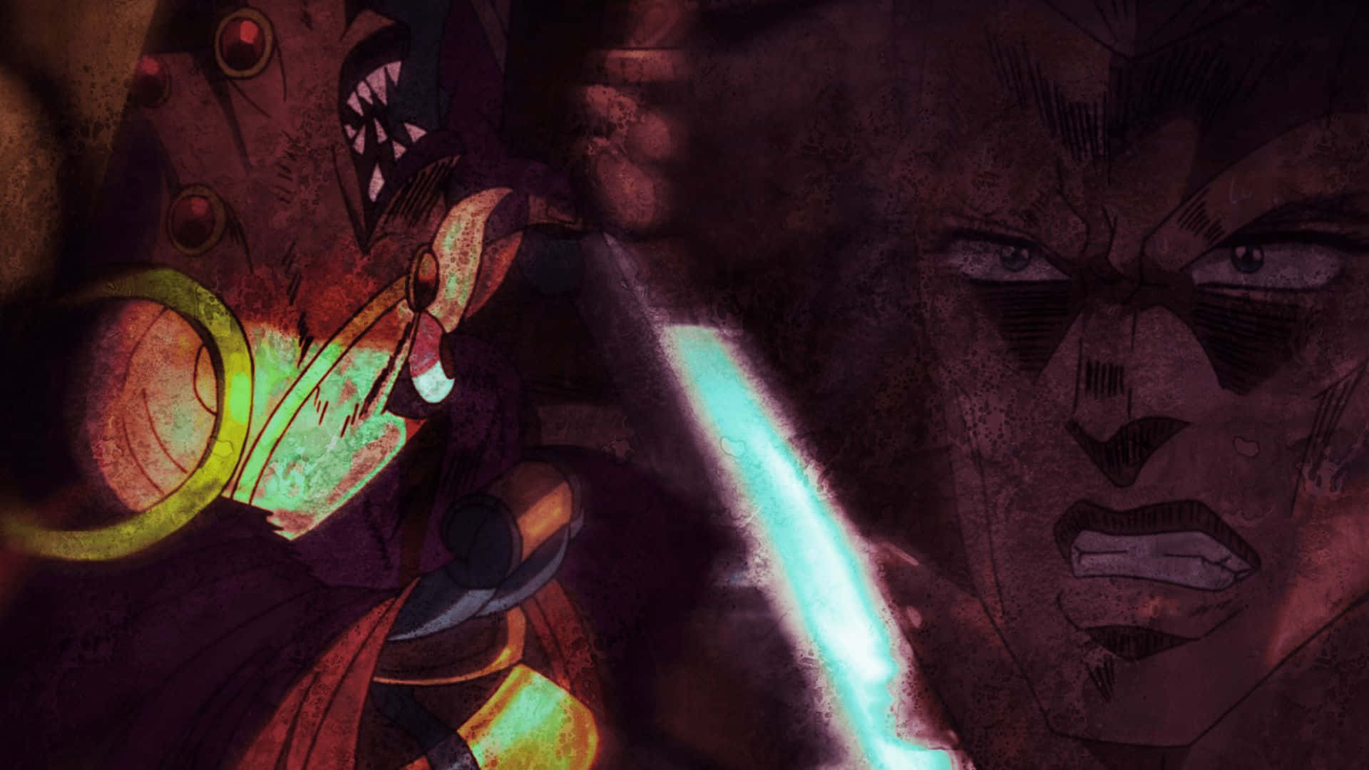 Jean Pierre Polnareff, glowing sword, gritty textures, Full HD Desktop Wallpaper