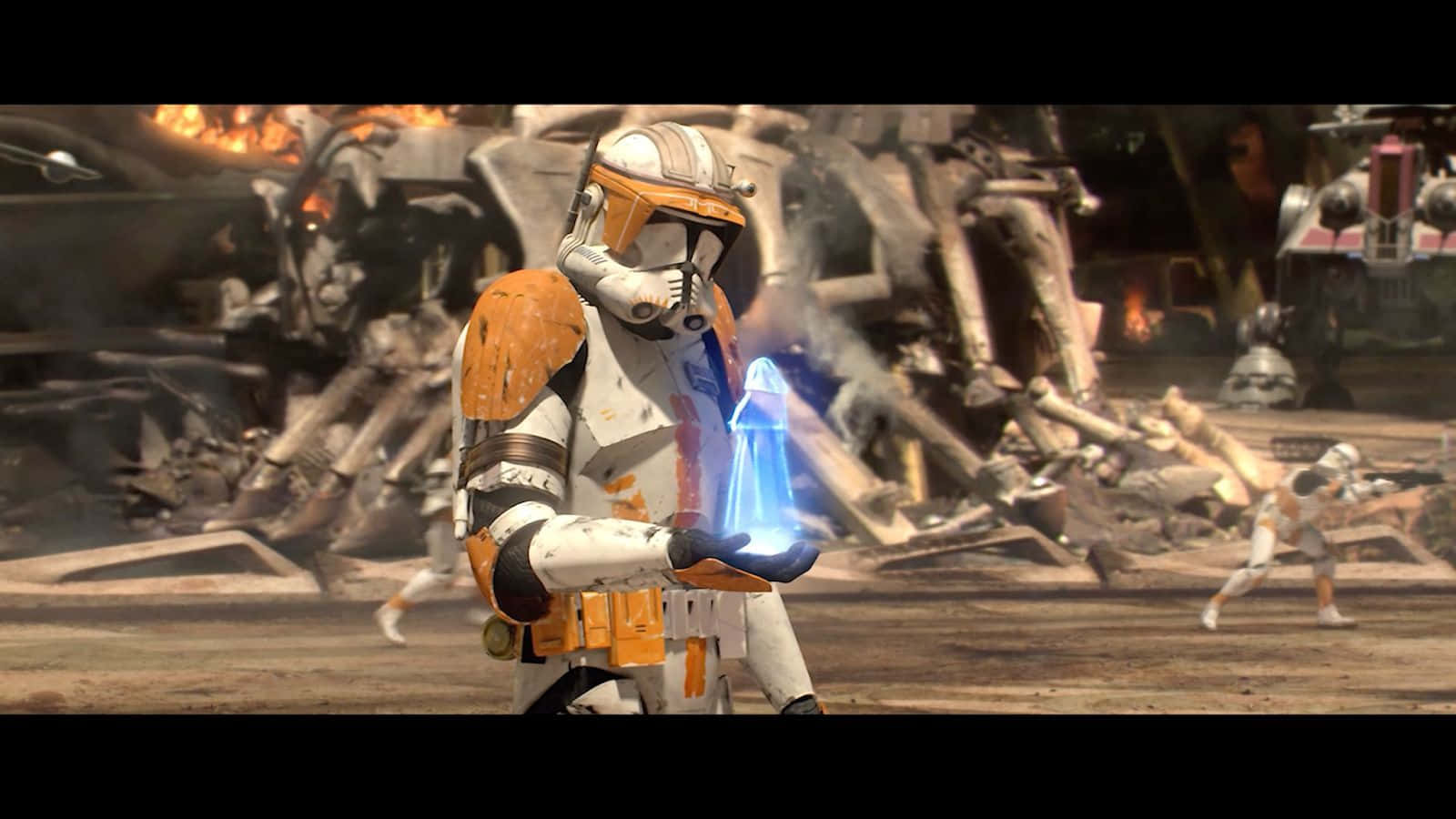 Order 66, clone trooper, orange and white armor, HD Desktop Wallpaper