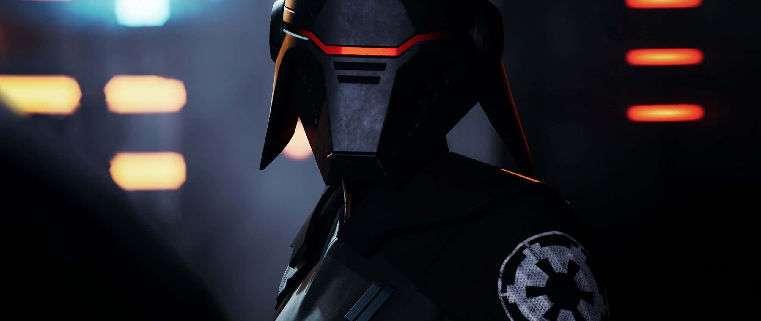 Jedi Fallen Order, black armored figure, glowing red eyes, 2K Desktop Wallpaper