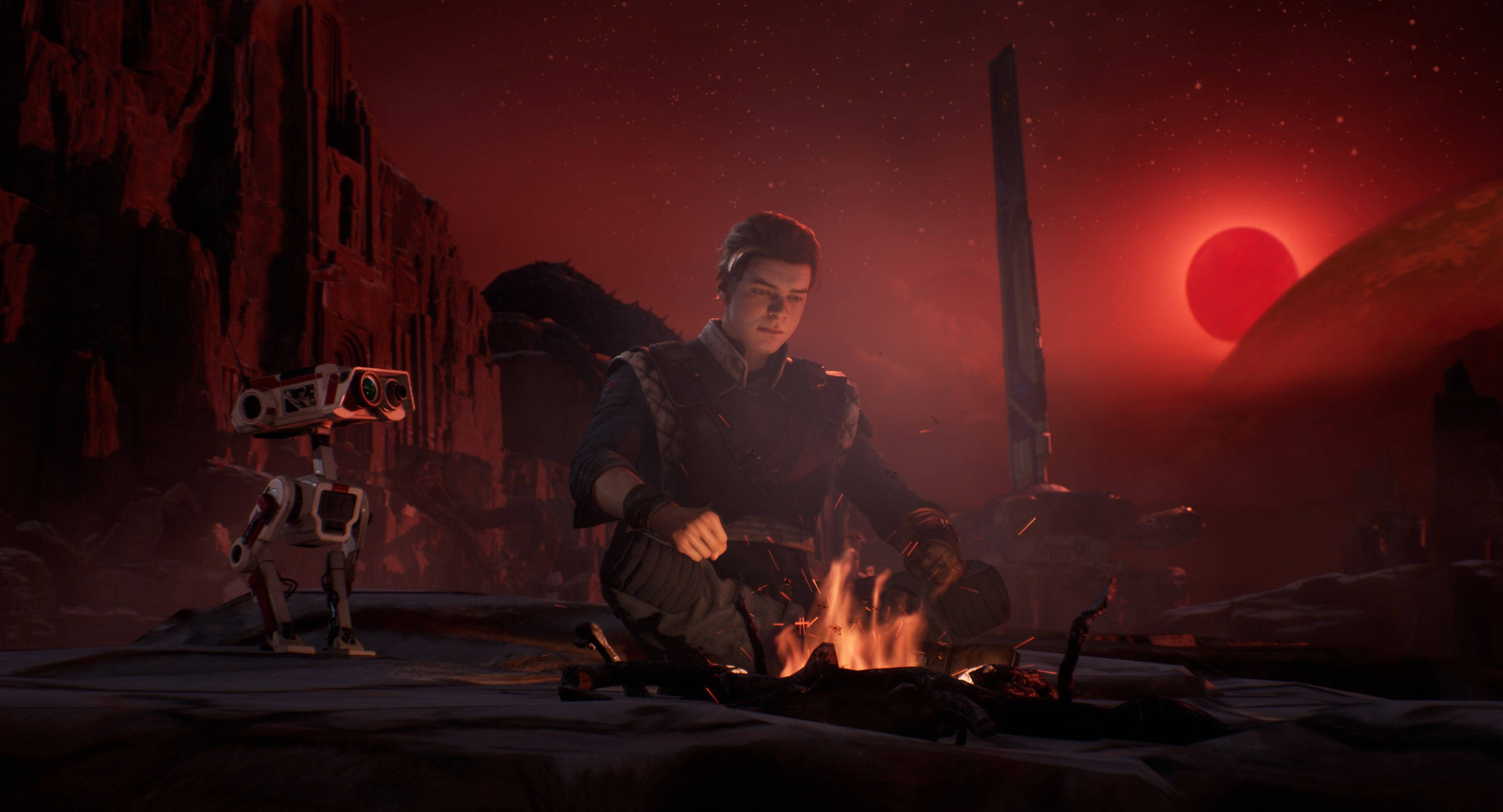 Jedi Fallen Order, Red Moon, desolate red planet, 4K Desktop Wallpaper