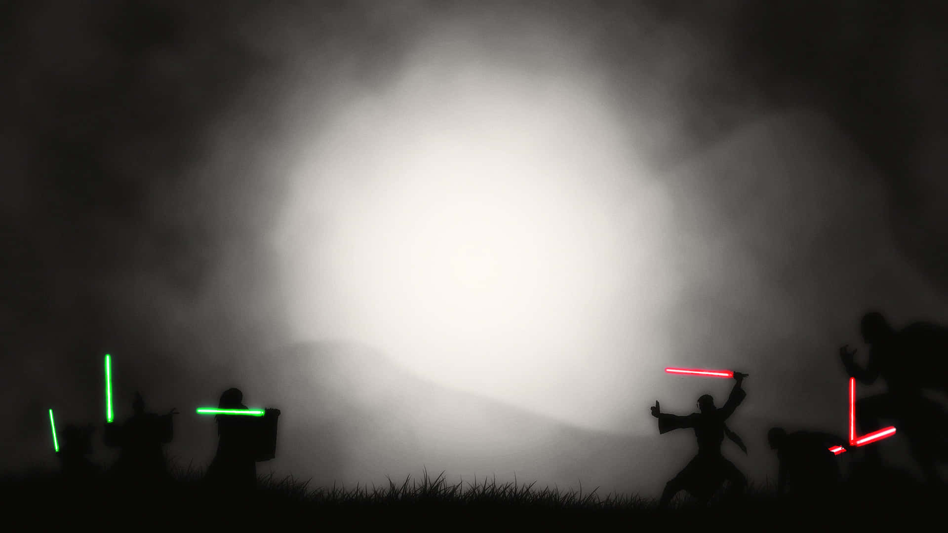 Jedi Knight, green lightsaber, red lightsaber, Full HD Desktop Wallpaper