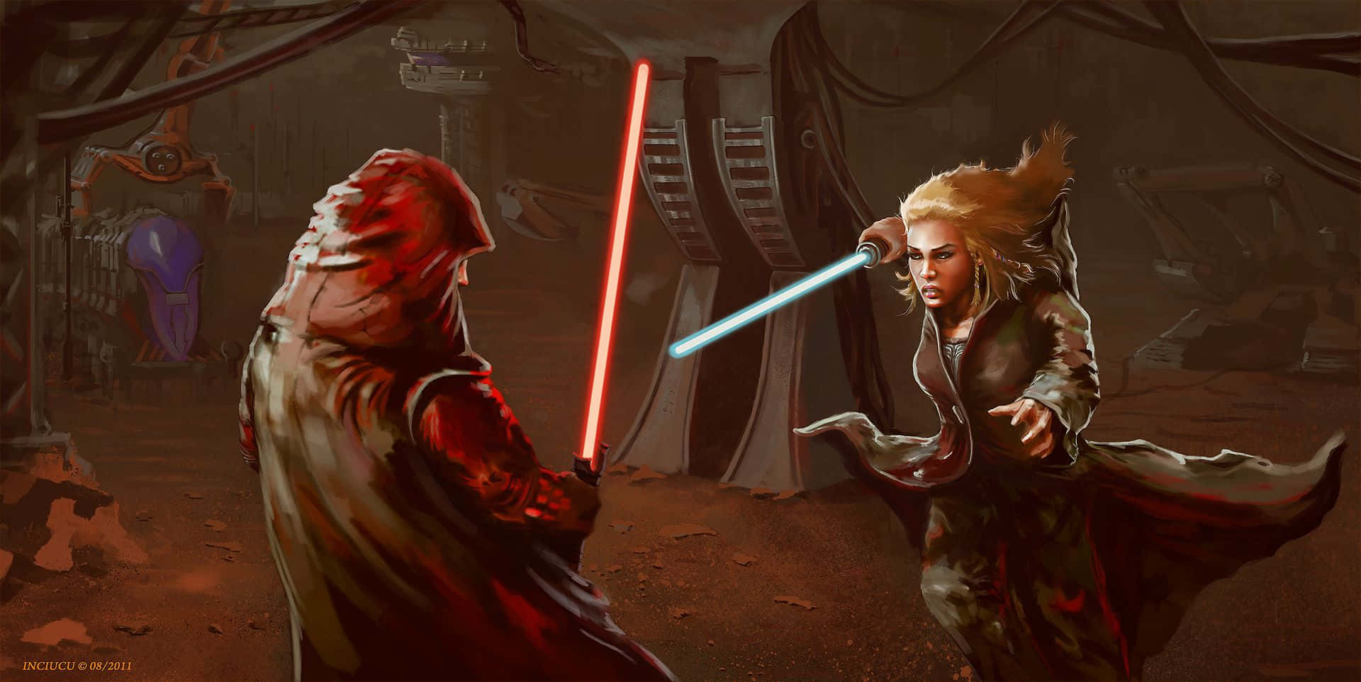 Jedi, Sith, red lightsaber, Full HD Desktop Wallpaper