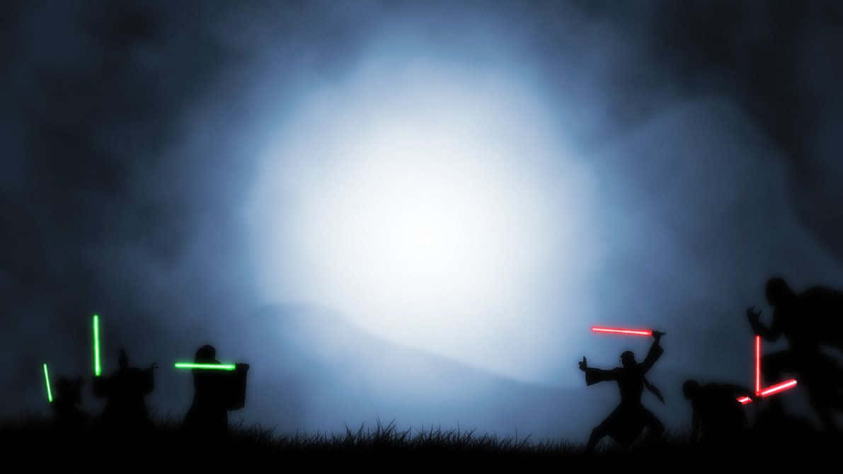 Jedi Vs Sith, green lightsabers, red lightsabers, SD Desktop Wallpaper