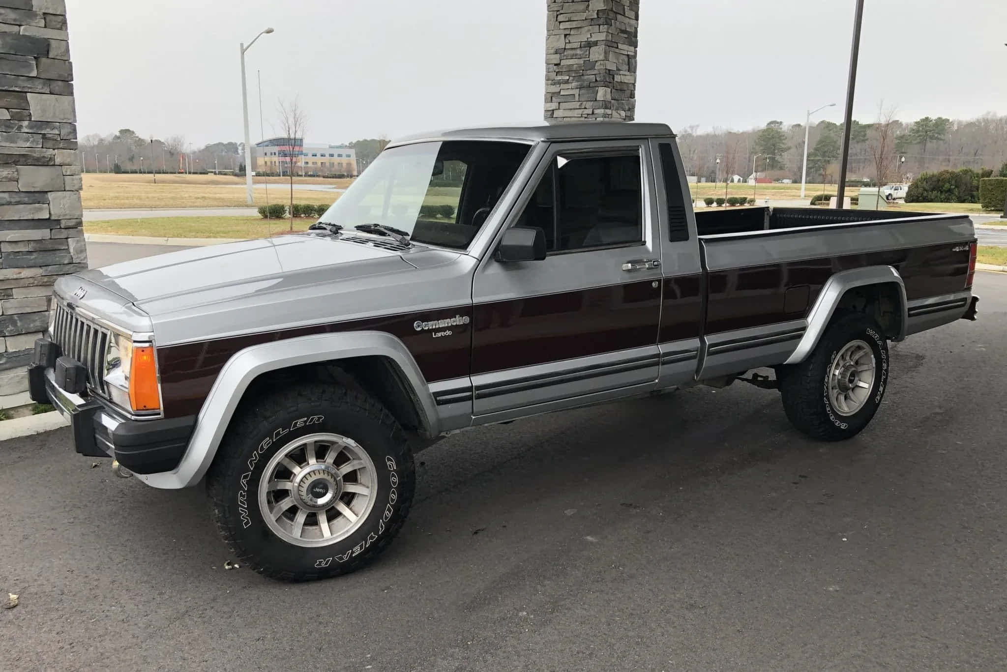 Jeep Comanche, silver, maroon, Full HD Desktop Wallpaper