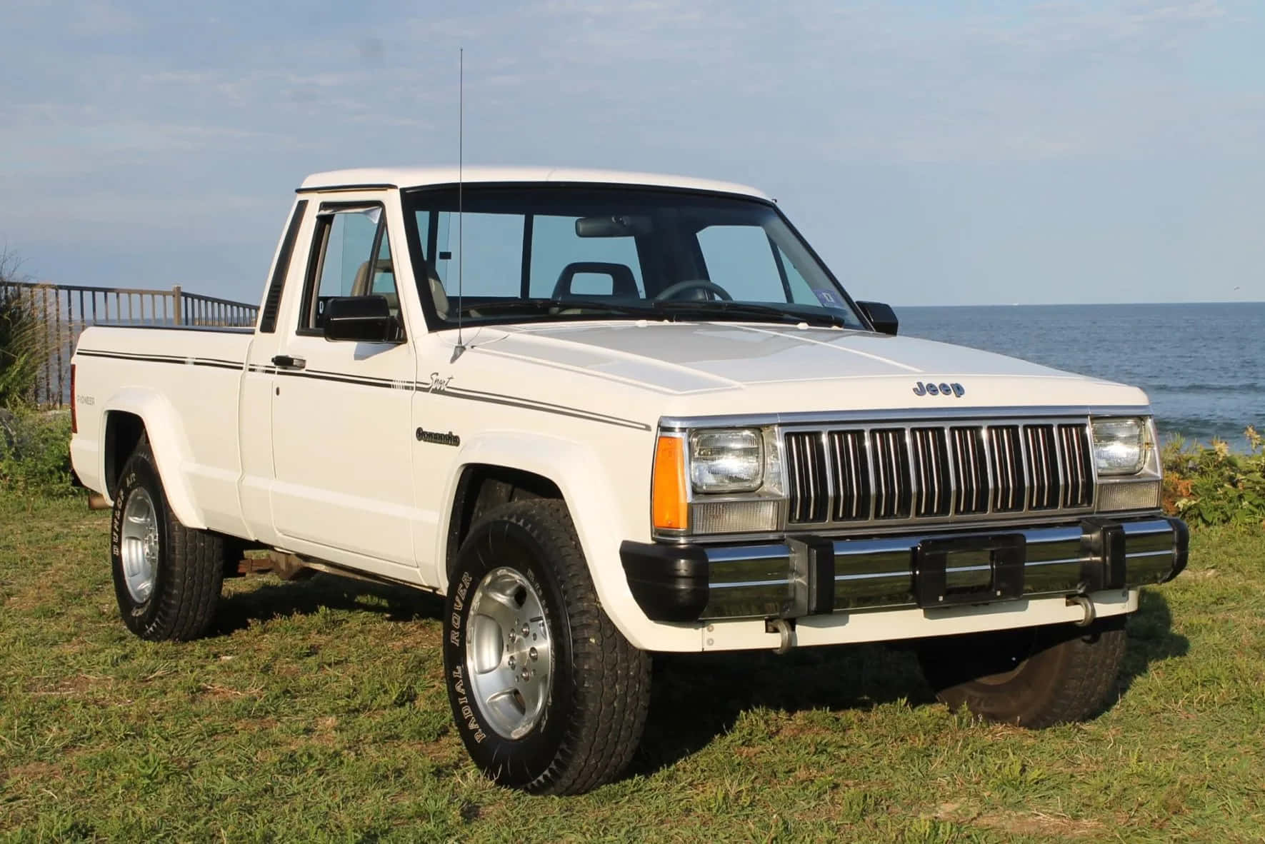 Jeep Comanche, white, pickup truck, HD Desktop Wallpaper