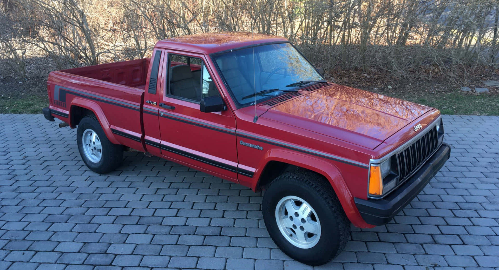 Jeep Comanche, red, classic, Full HD Desktop Wallpaper