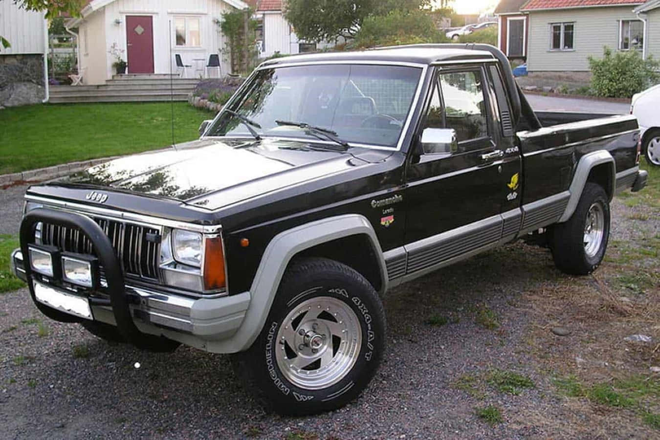 Jeep Comanche, black, chrome accents, HD Desktop Wallpaper