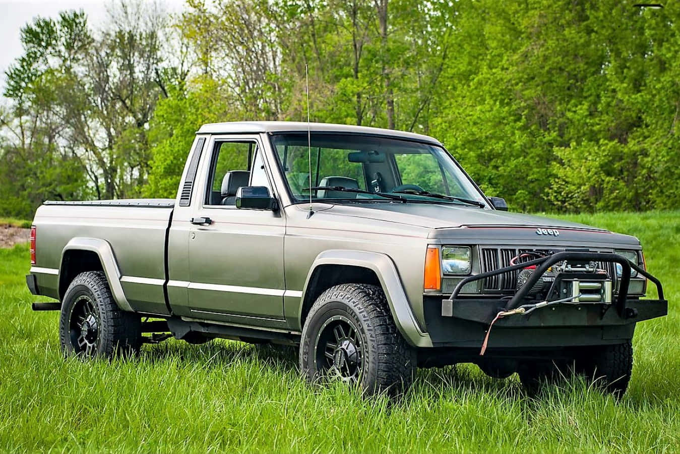 Jeep Comanche, silver, black wheels, HD Desktop Wallpaper
