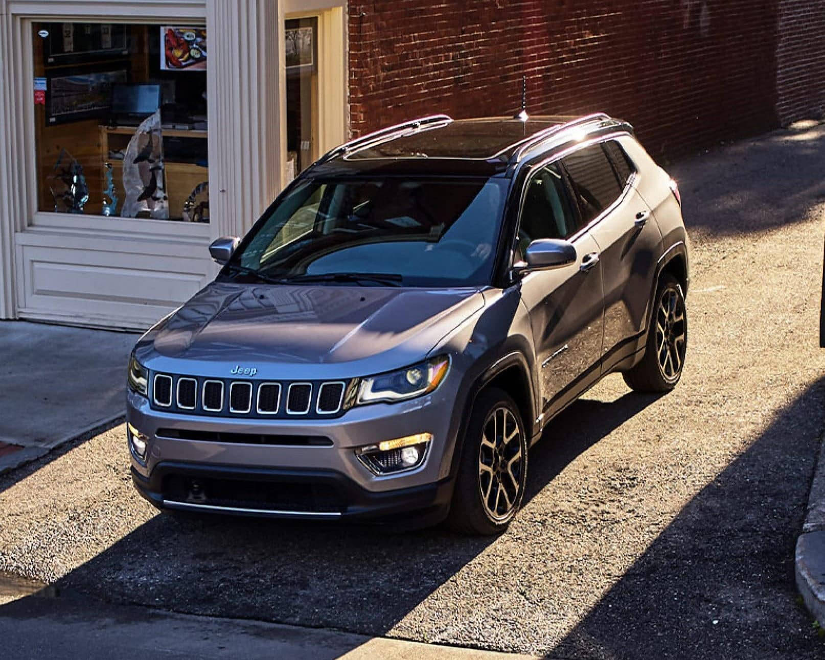 Jeep Compass, silver, sunlight, HD Desktop Wallpaper