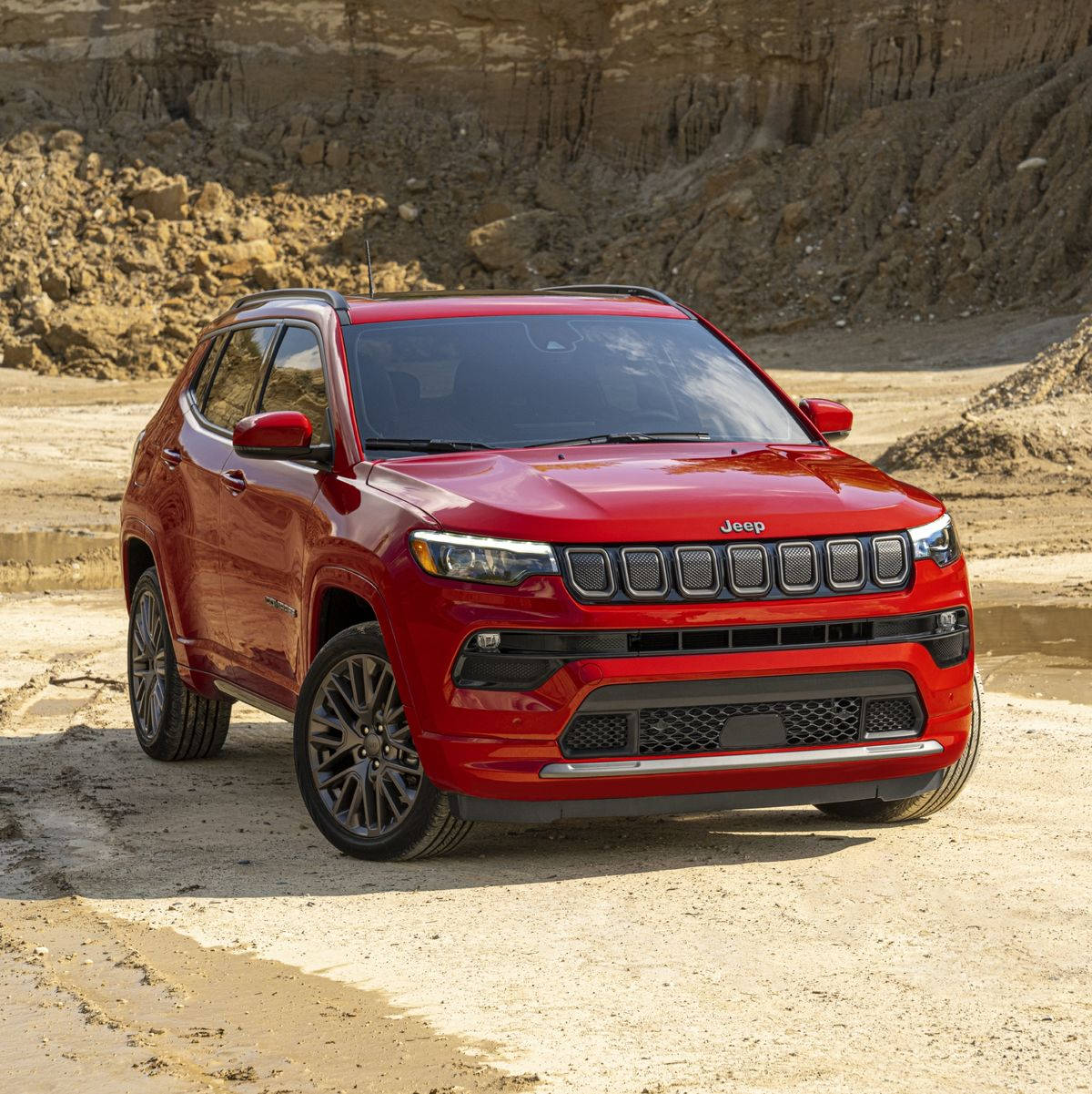 Jeep Compass, red, desert, SD Phone Wallpaper
