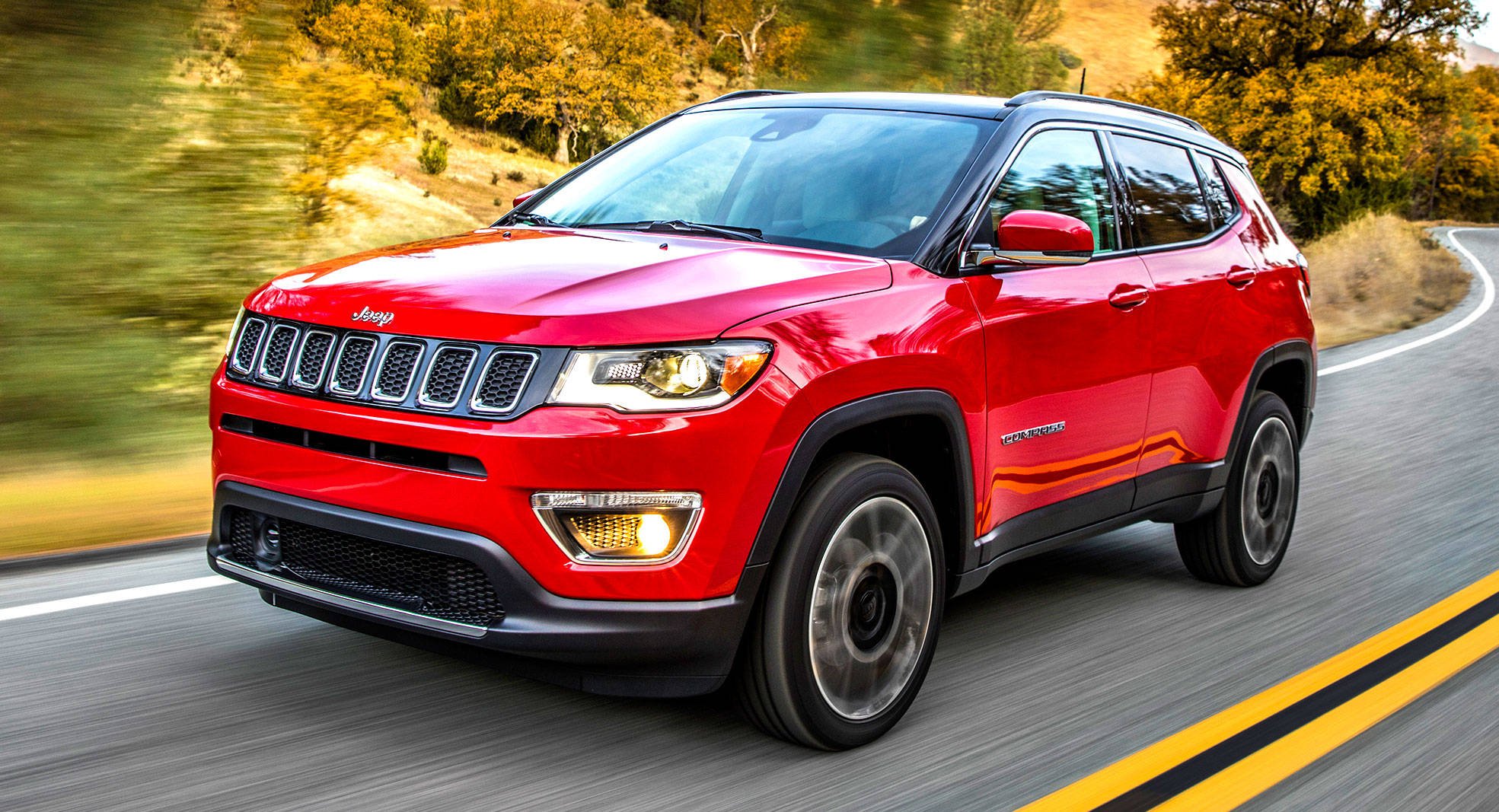 Jeep Compass, red aesthetic, plants, Full HD Desktop Wallpaper