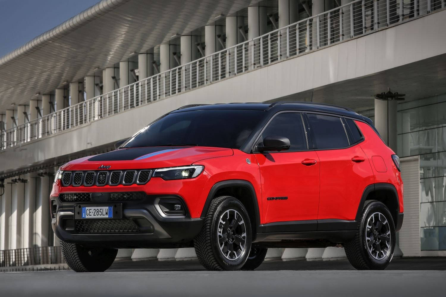 Jeep Compass, red, black, HD Desktop Wallpaper