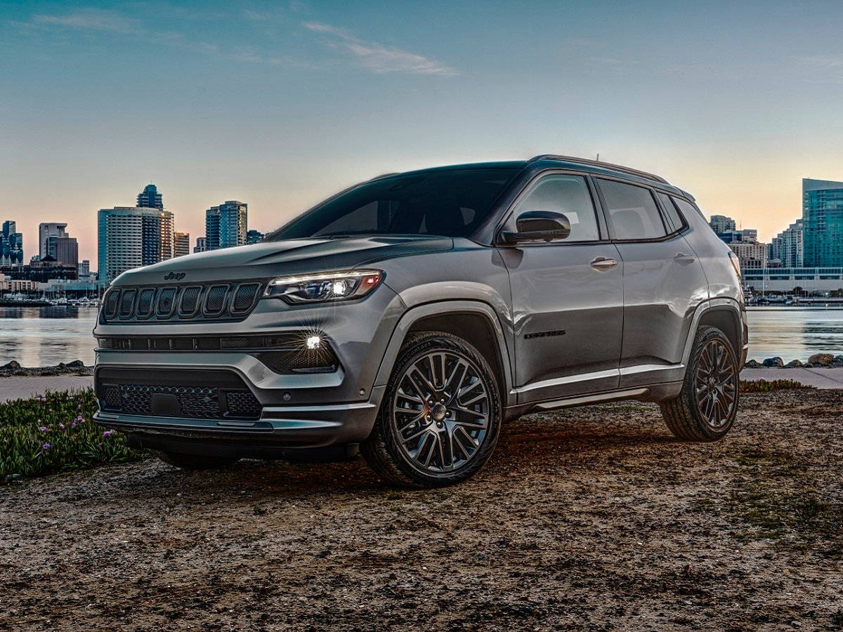 Jeep Compass, dirt, sunset, SD Desktop Wallpaper