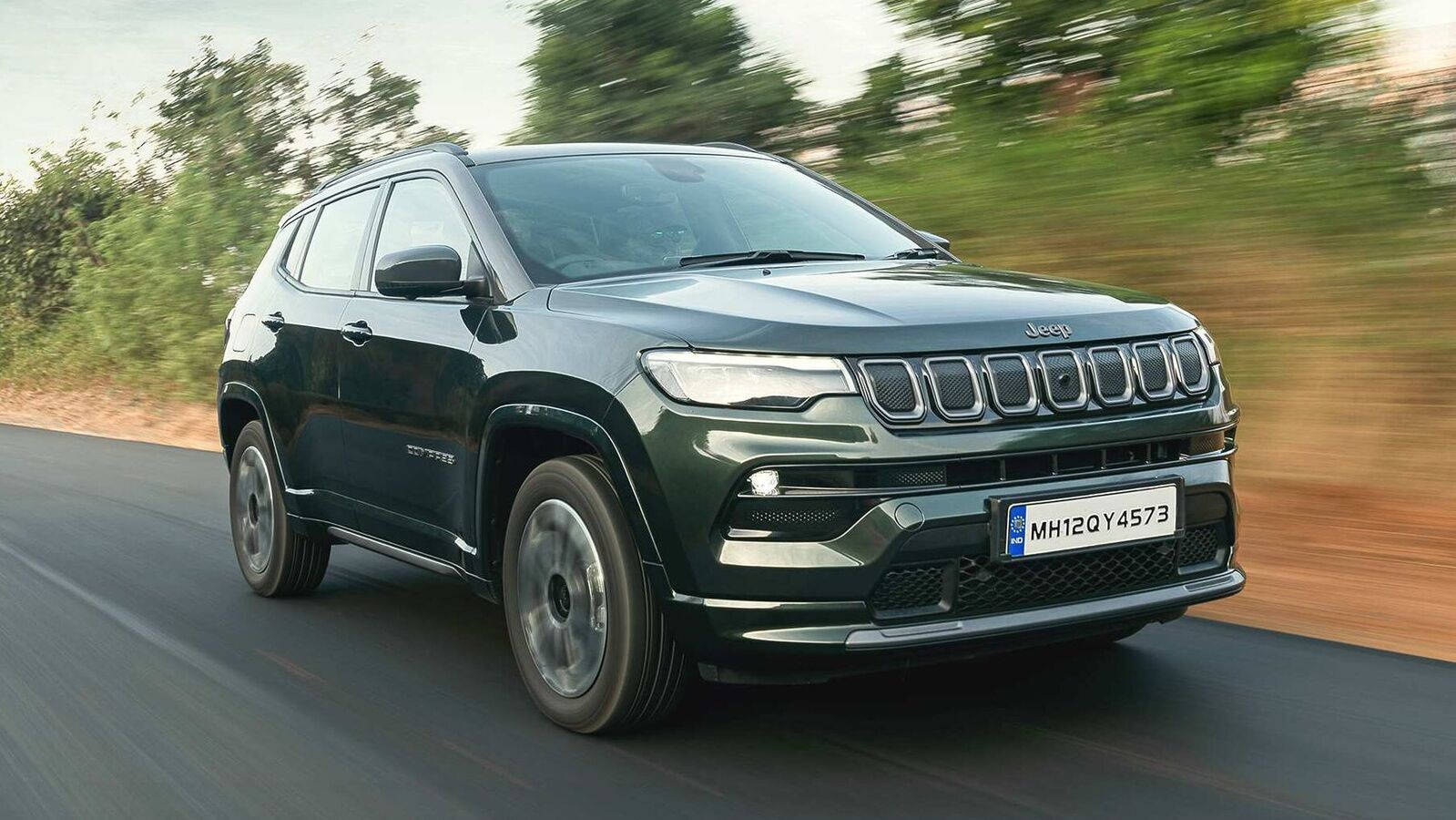 Jeep Compass, dark green, SUV, HD Desktop Wallpaper