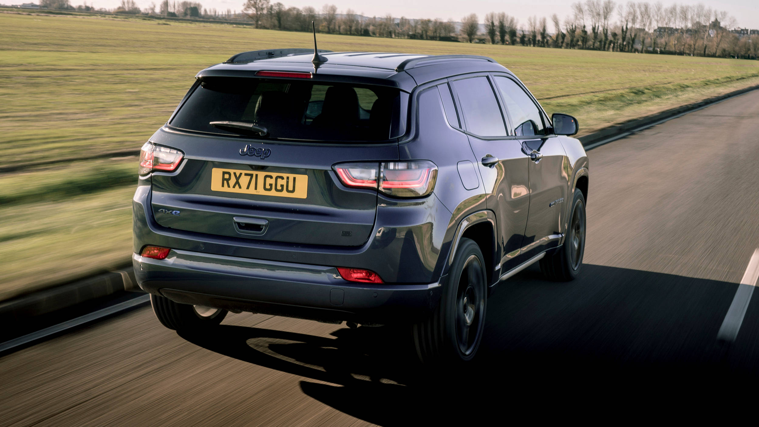Jeep Compass, dark gray, rural road, Full HD Desktop Wallpaper