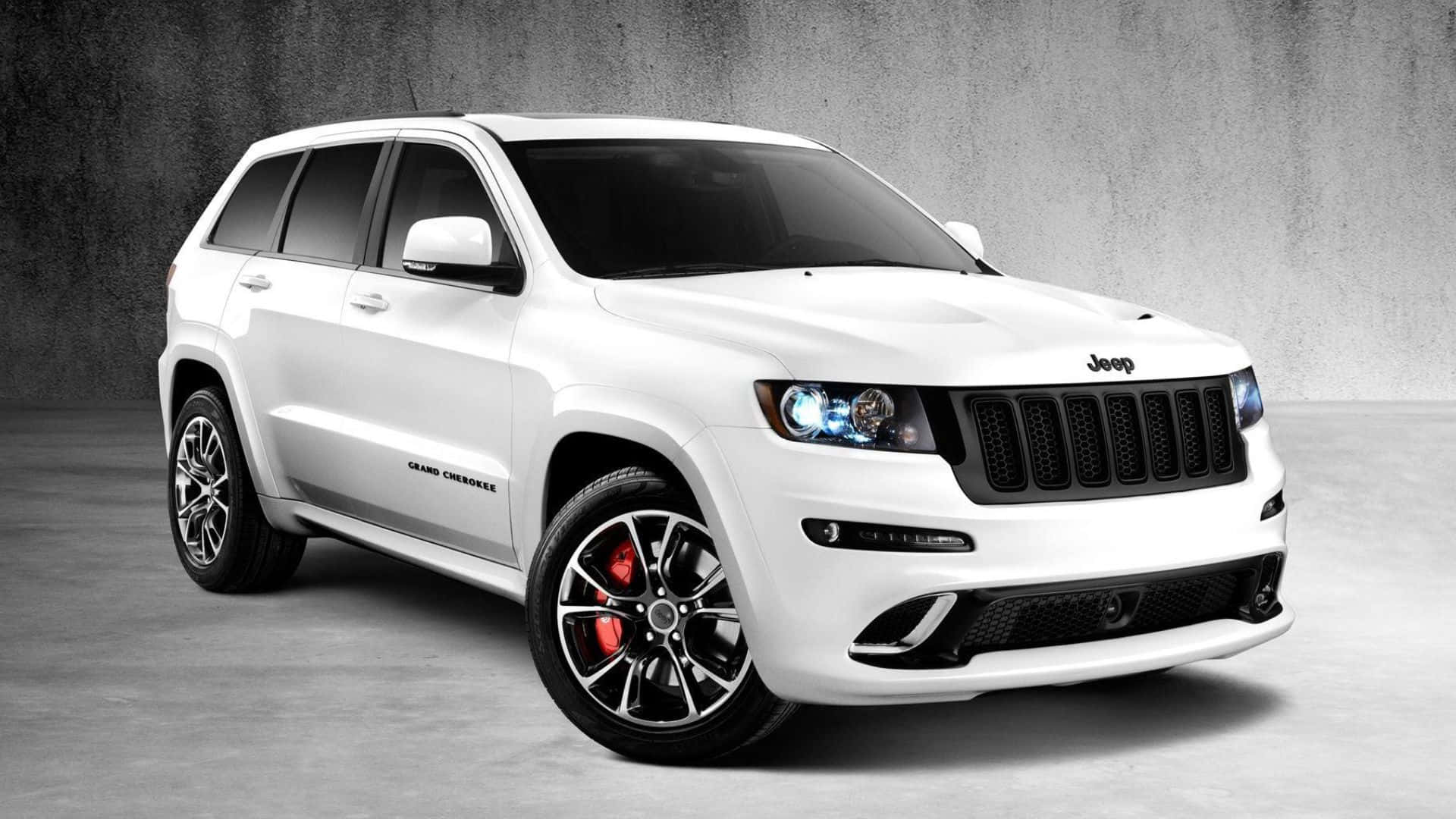 Jeep Grand Cherokee, white, black rims, Full HD Desktop Wallpaper