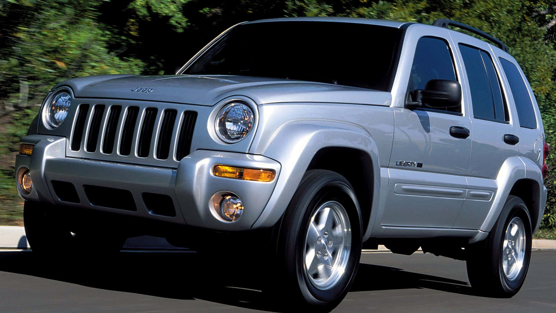 Jeep Liberty, silver, road, Full HD Desktop Wallpaper