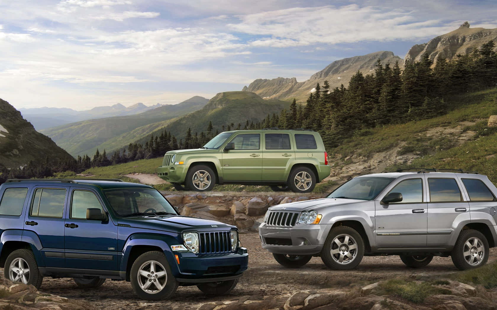 Jeep Liberty, blue green, silver, HD Desktop Wallpaper