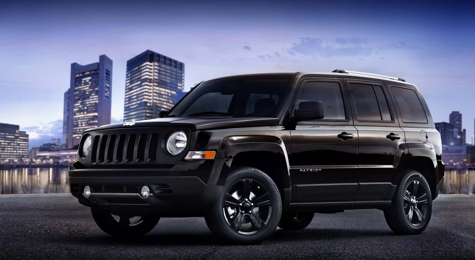 Jeep Patriot, black, city street, Full HD Desktop Wallpaper
