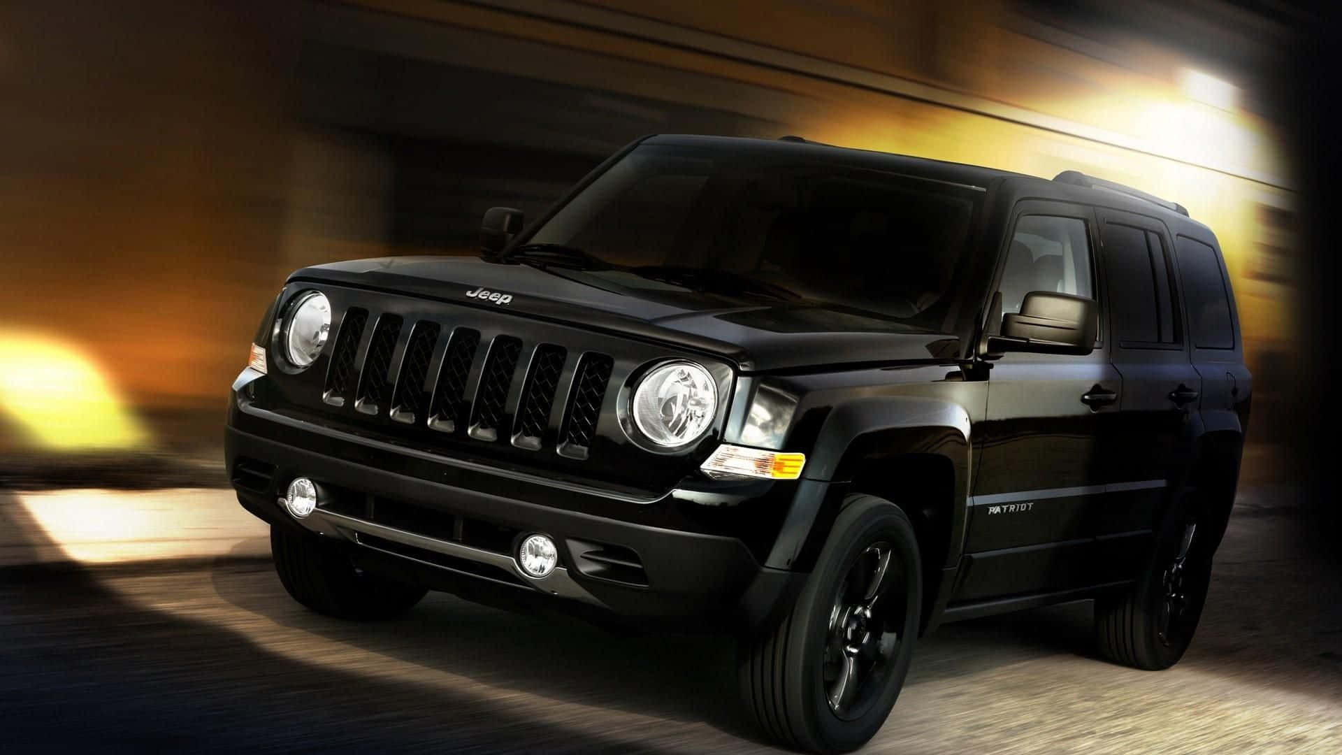 Jeep Patriot, black, tunnel, Full HD Desktop Wallpaper