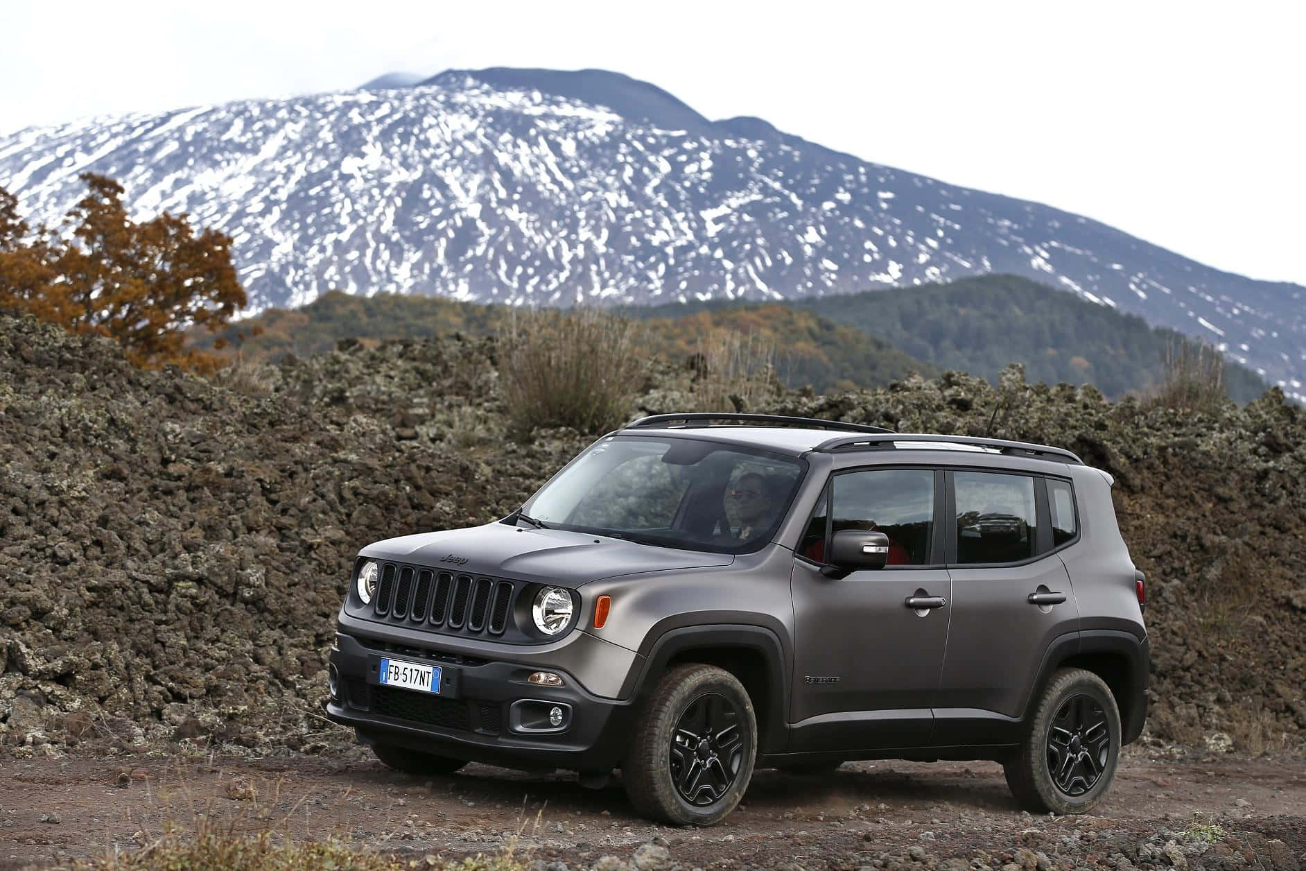 Jeep Renegade, matte gray, rugged terrain, HD Desktop Wallpaper