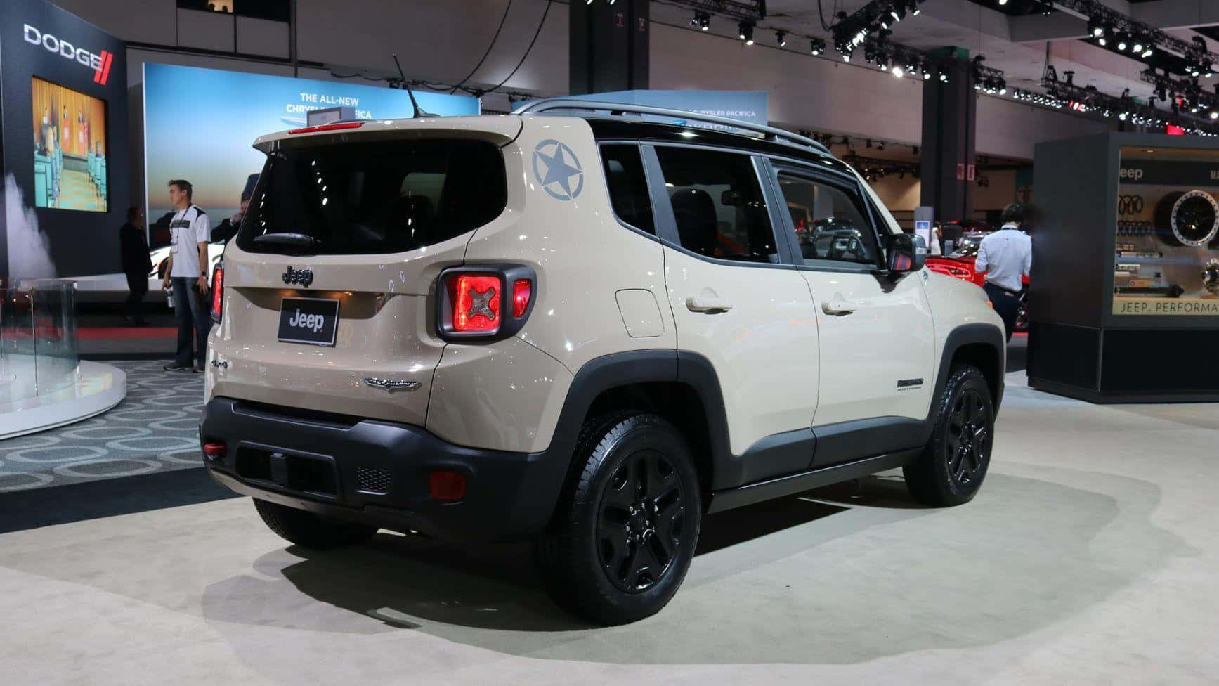 Jeep Renegade, beige, black trim, HD Desktop Wallpaper