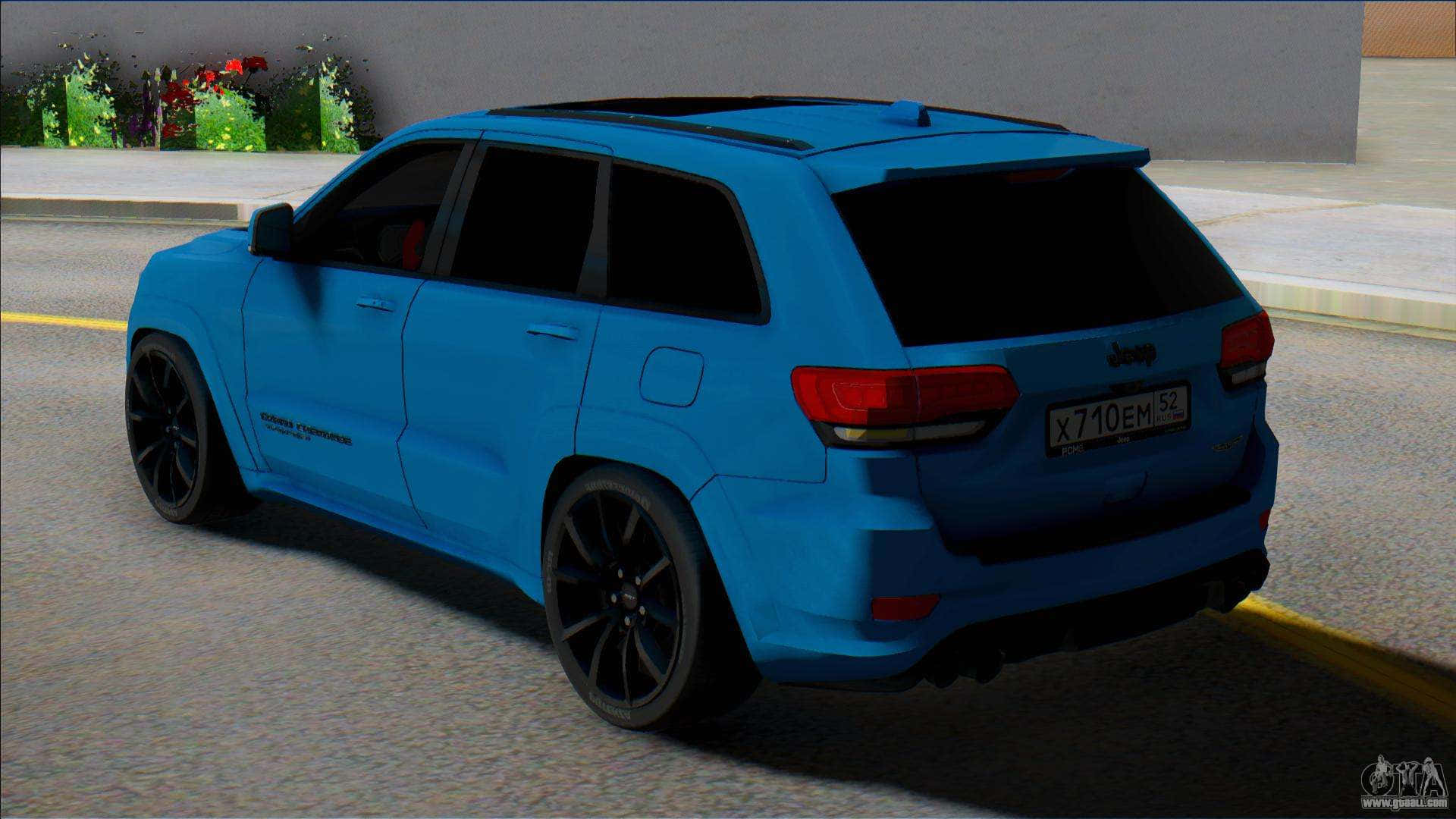 Jeep Trackhawk, blue, black rims, Full HD Desktop Wallpaper