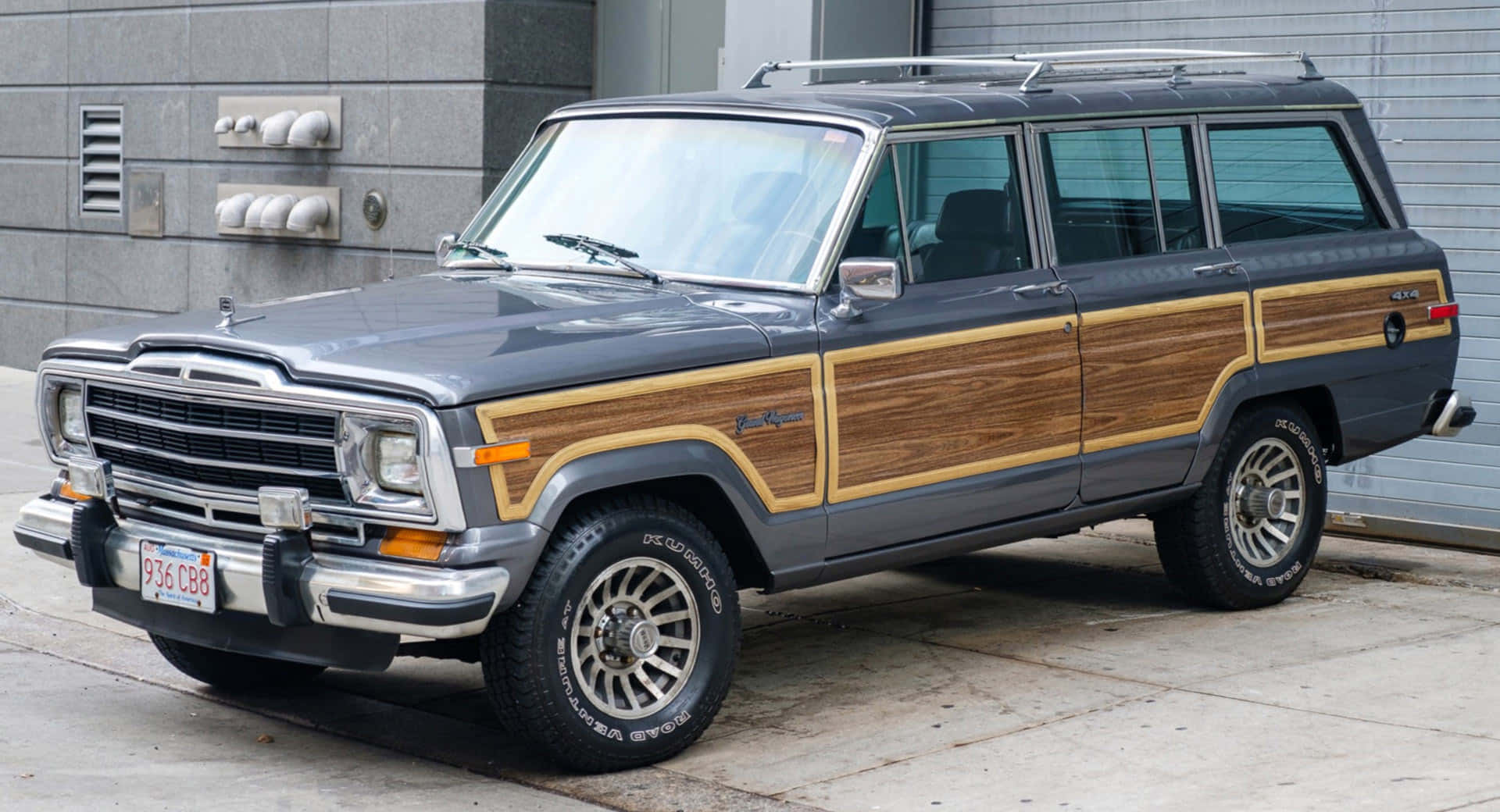 Jeep Wagoneer, gray Jeep Wagoneer, wood paneling, Full HD Desktop Wallpaper