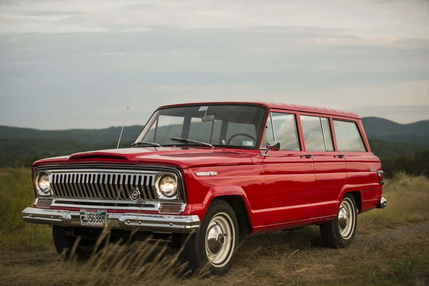 Jeep Wagoneer, red, station wagon, HD Desktop Wallpaper