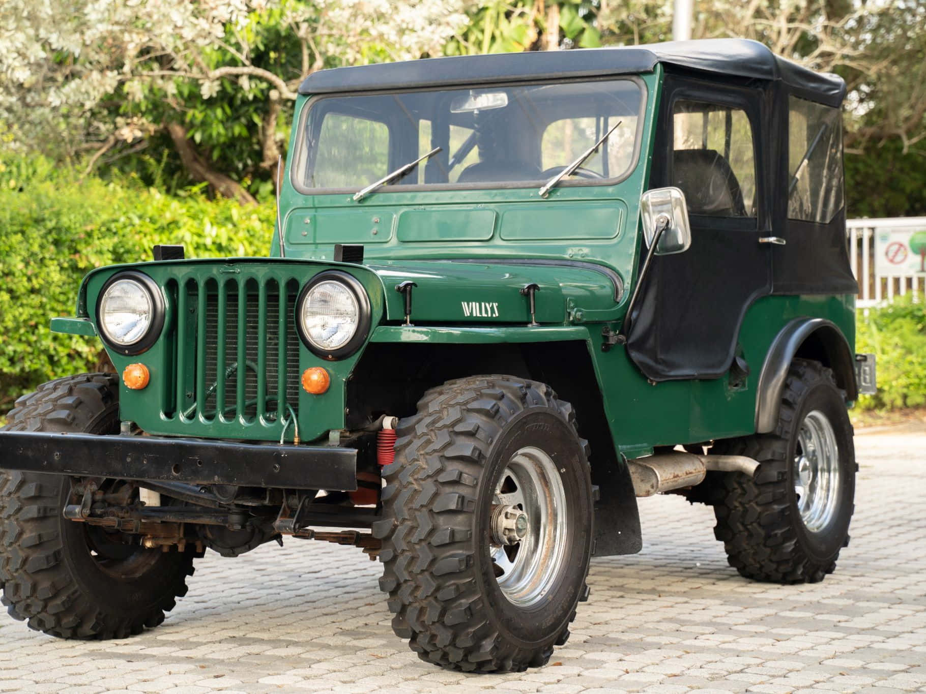 Jeep Willys, vintage green, black soft top, HD Desktop Wallpaper