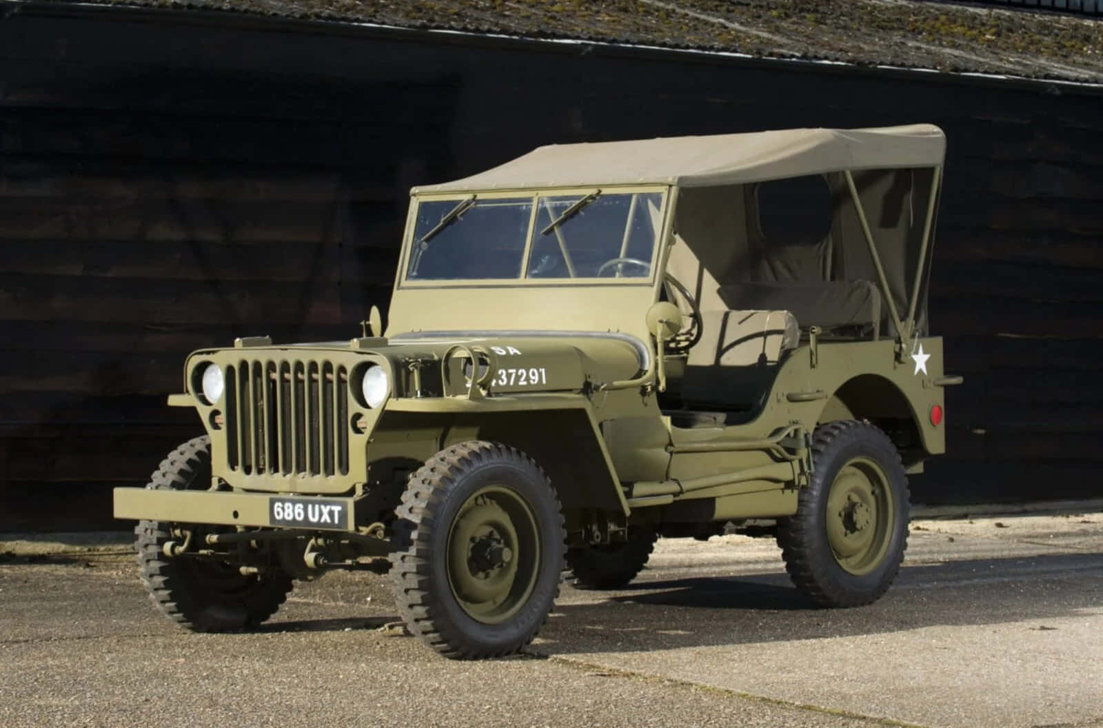 Jeep Willys, olive green, canvas top, HD Desktop Wallpaper