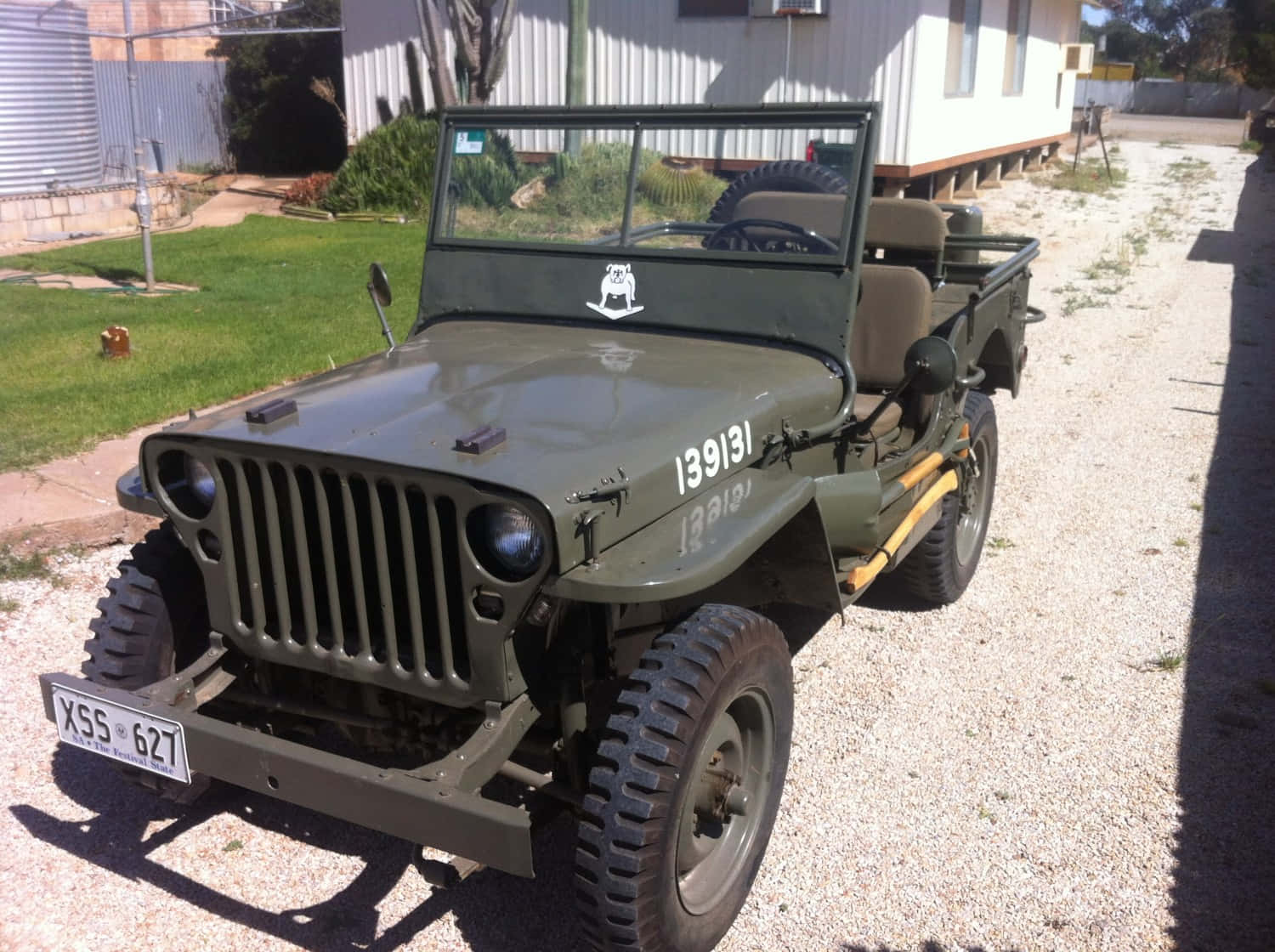 Jeep Willys, olive green, gravel, HD Desktop Wallpaper
