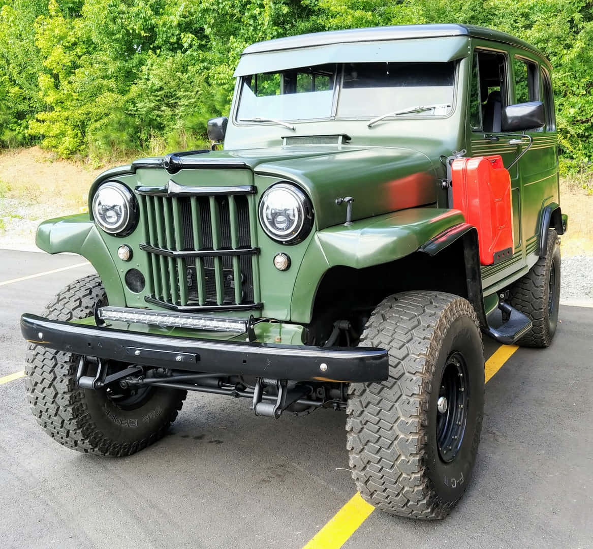 Jeep Willys, olive green, oversized tires, SD Desktop Wallpaper