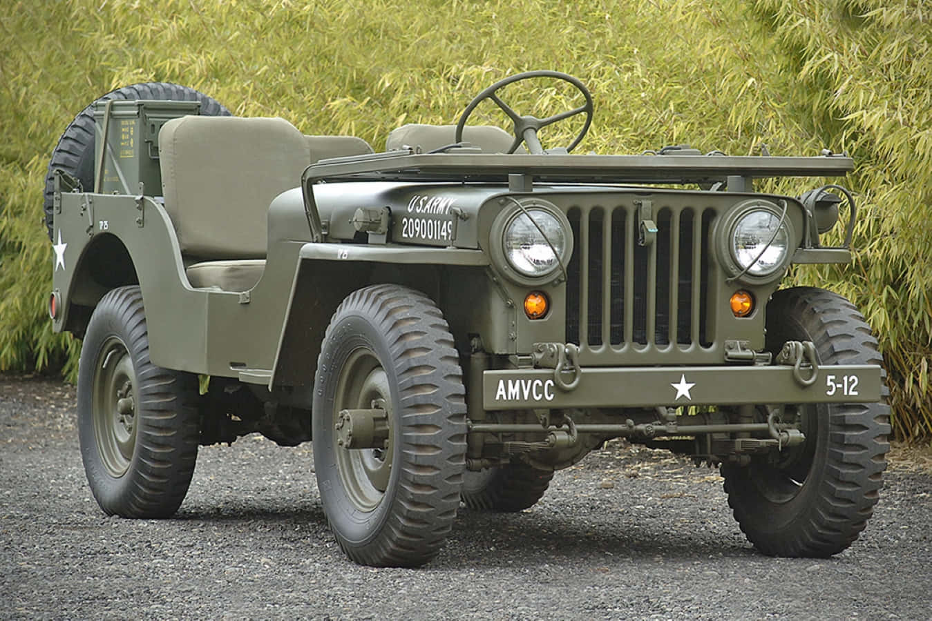 Jeep Willys, olive green, star insignia, HD Desktop Wallpaper