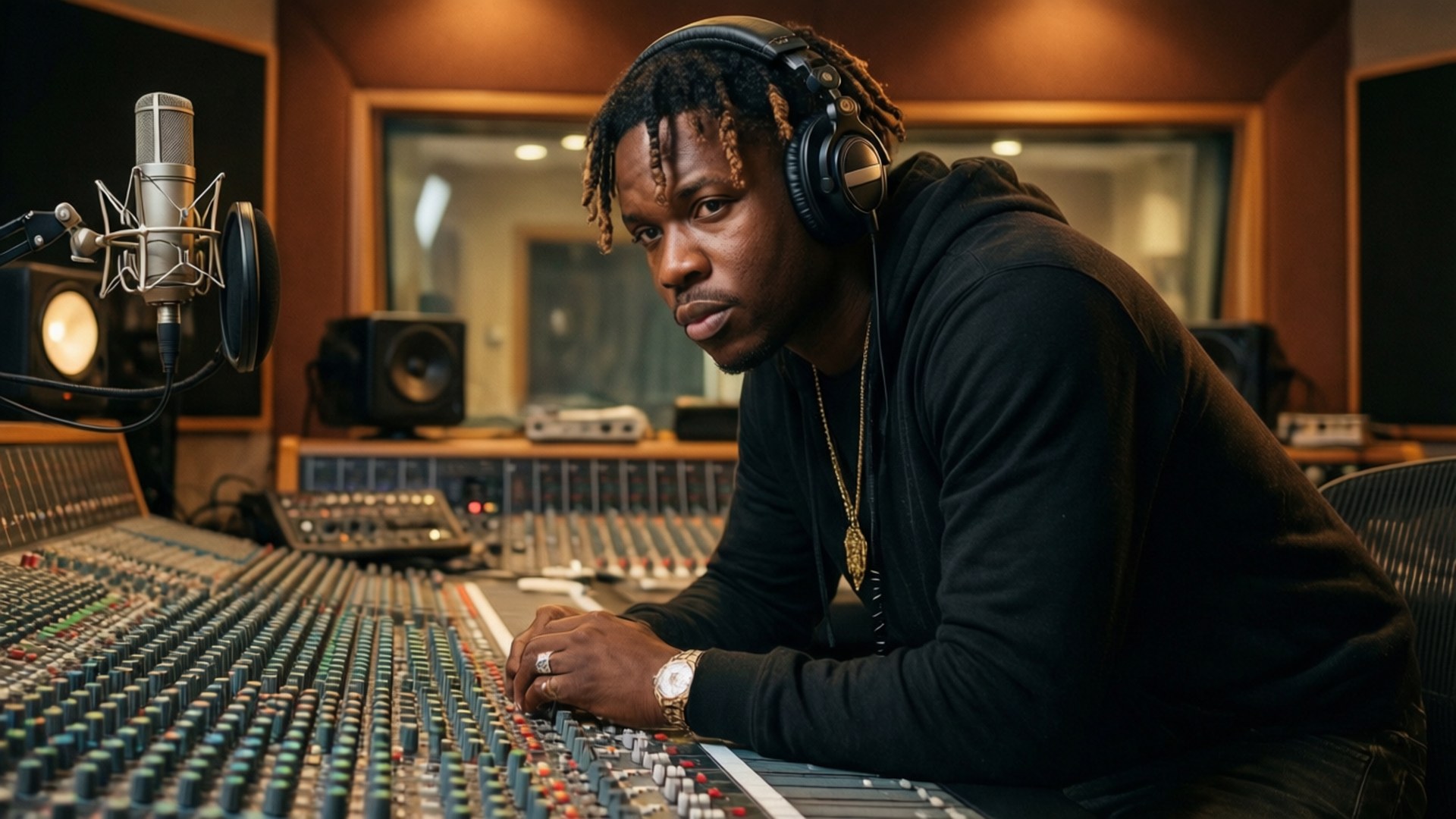 Jeezy, studio session, creating music, Full HD Desktop Wallpaper