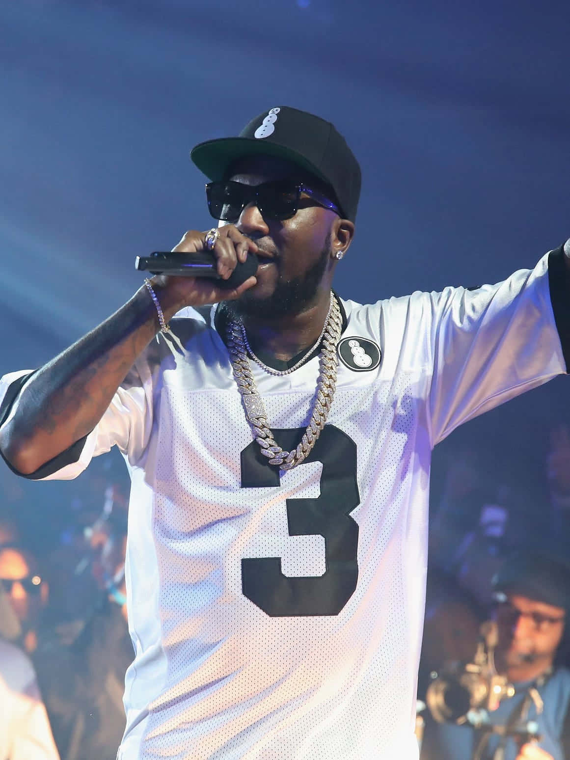 Jeezy, white jersey, black number three, HD Phone Wallpaper