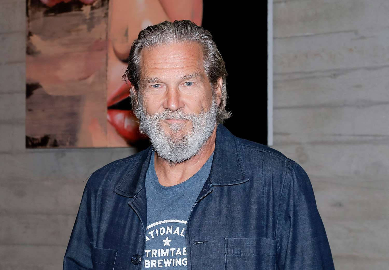 Jeff Bridges, blue shirt, denim jacket, HD Desktop Wallpaper