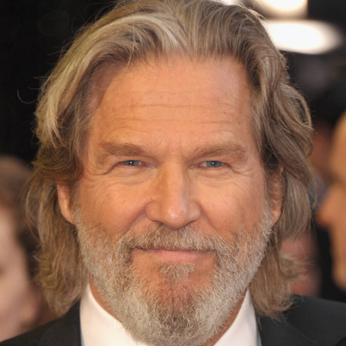 Jeff Bridges, long gray hair, beard, SD Desktop Wallpaper
