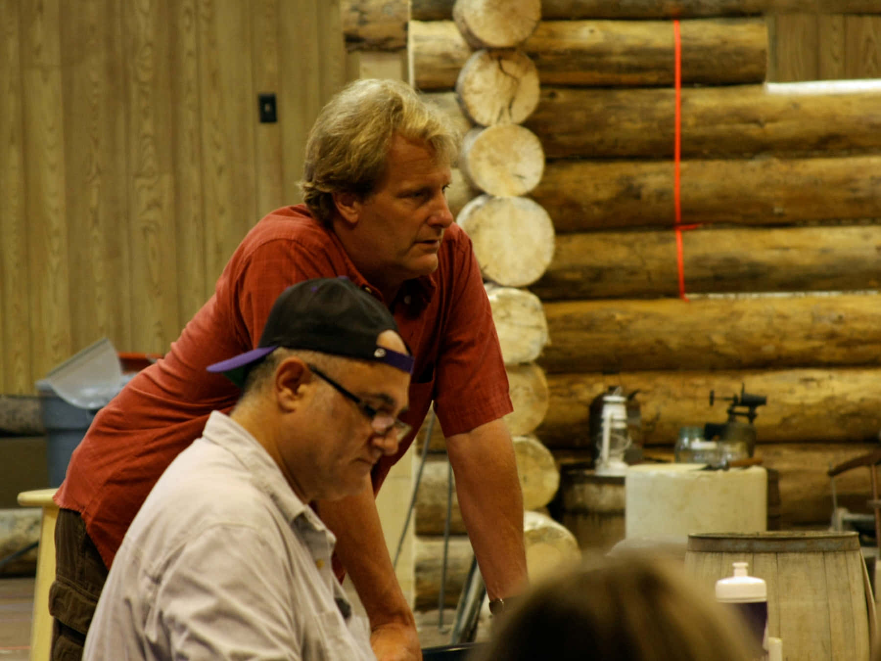 Jeff Daniels, log cabin, workshop, HD Desktop Wallpaper