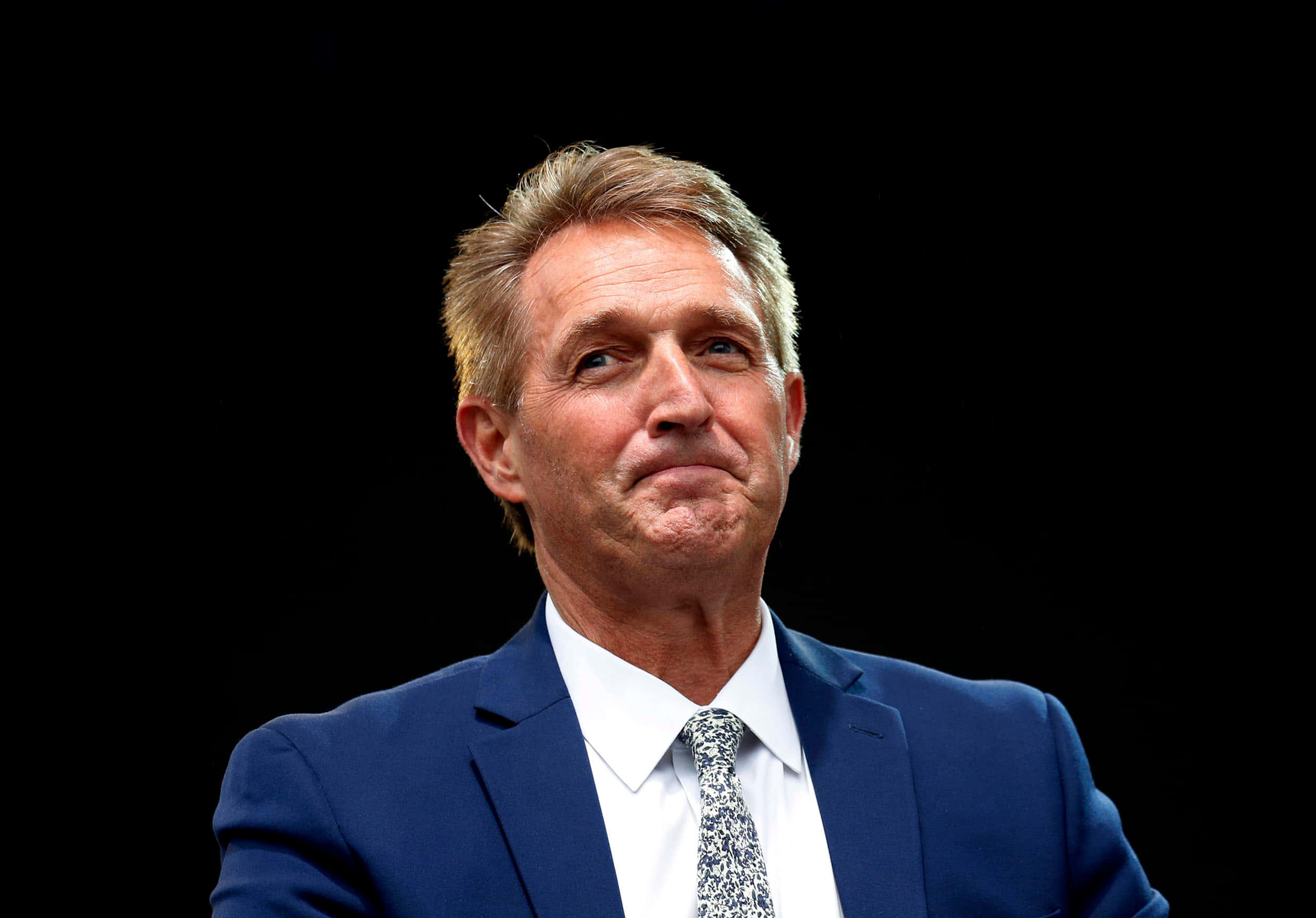 Jeff Flake, blue suit, patterned tie, Full HD Desktop Wallpaper