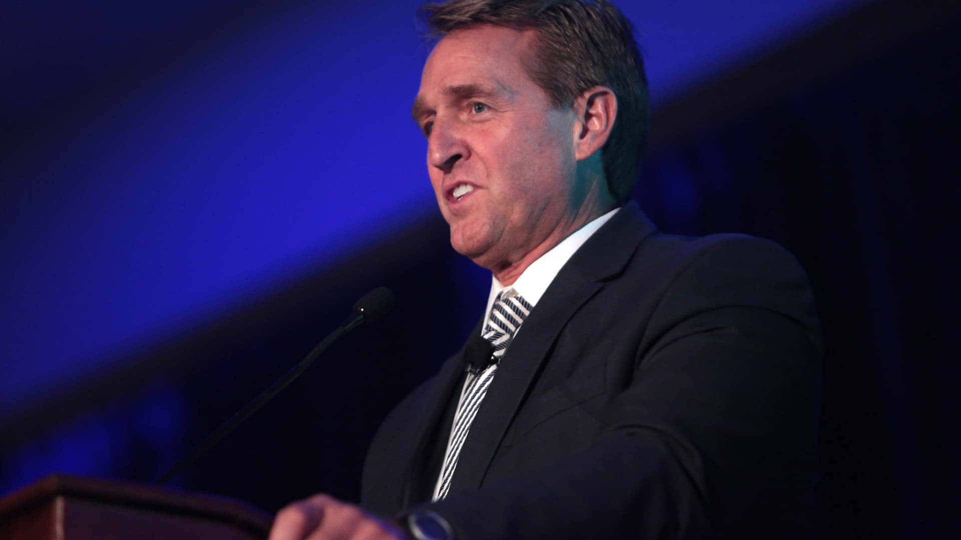 Jeff Flake, dark suit, striped tie, Full HD Desktop Wallpaper