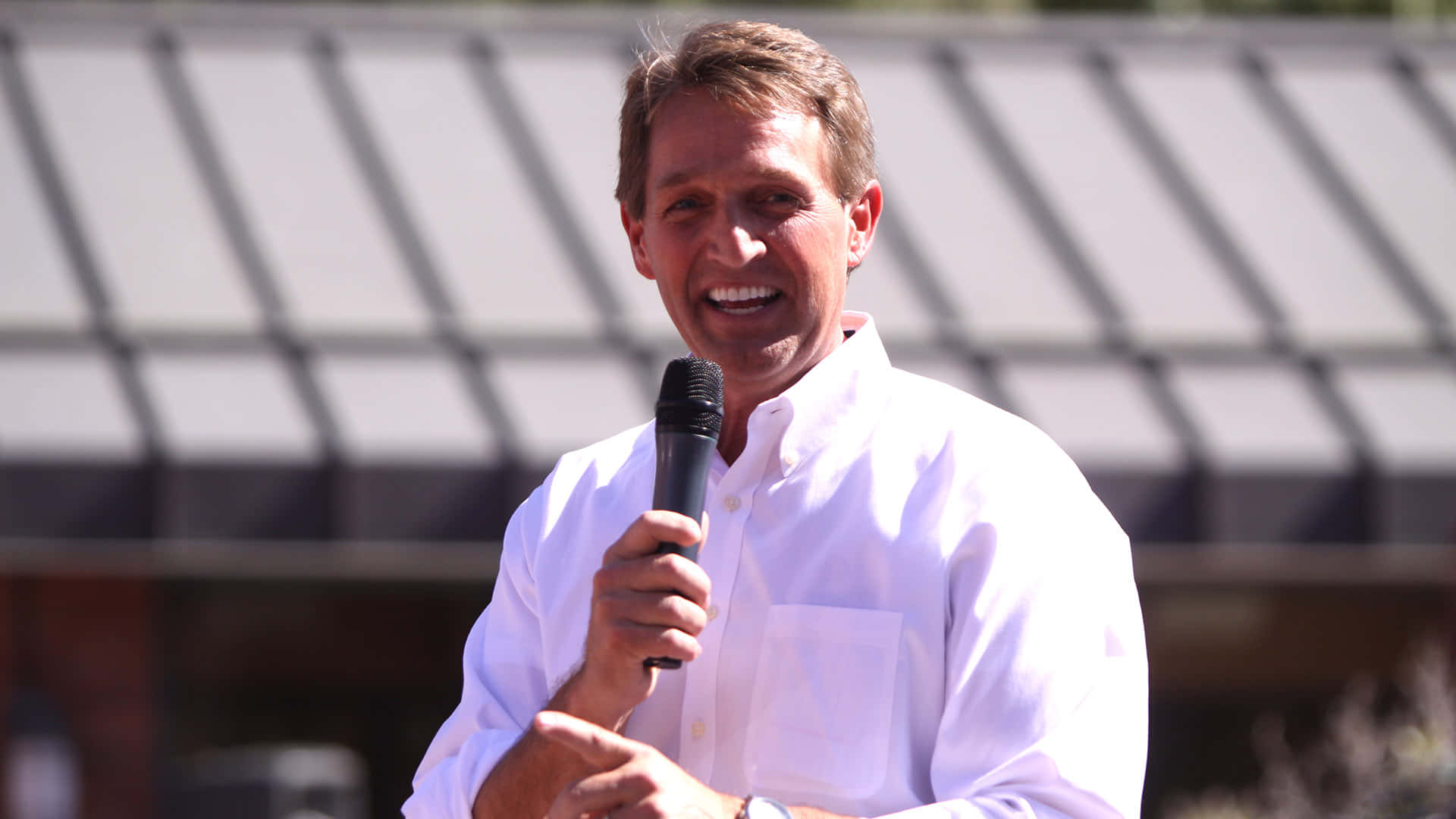 Jeff Flake, microphone, white shirt, Full HD Desktop Wallpaper