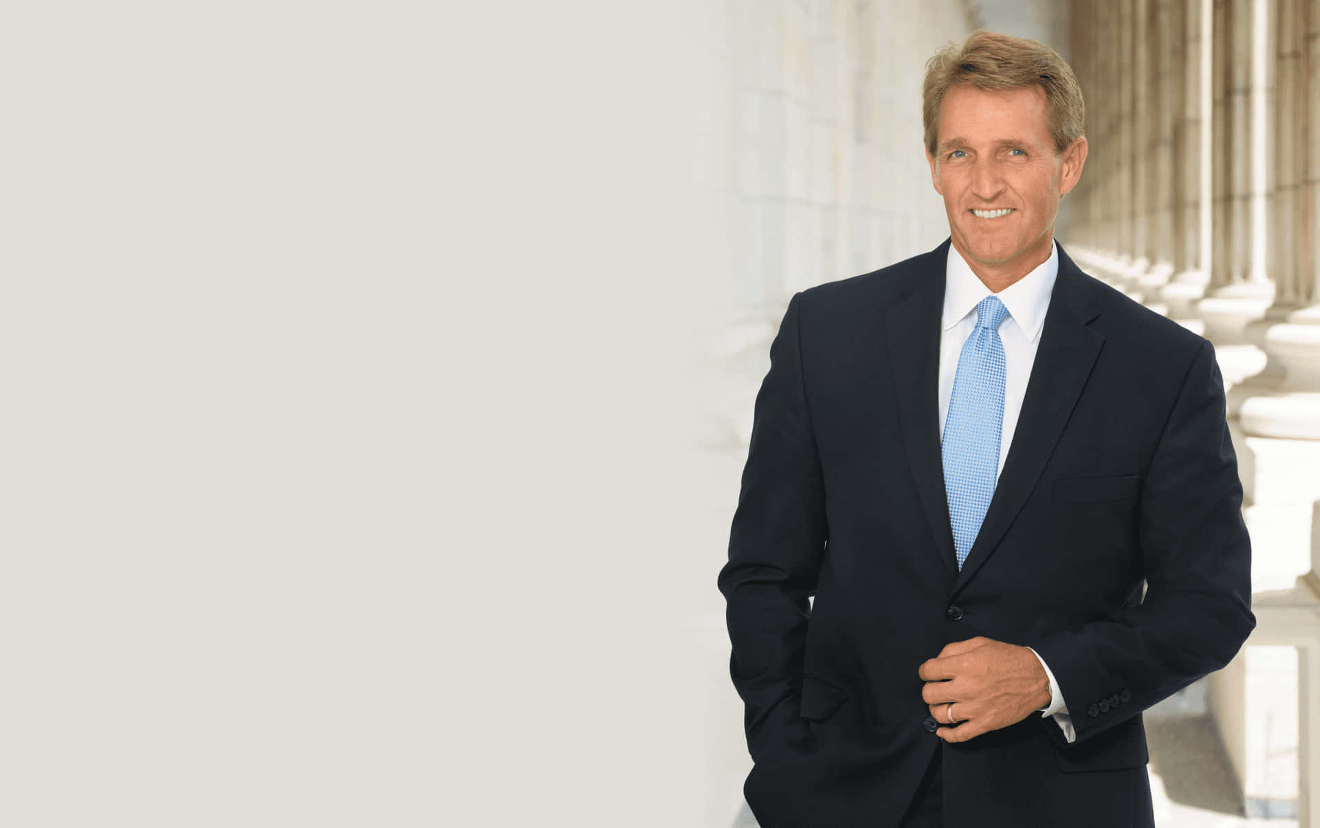 Jeff Flake, dark suit, light blue tie, Full HD Desktop Wallpaper