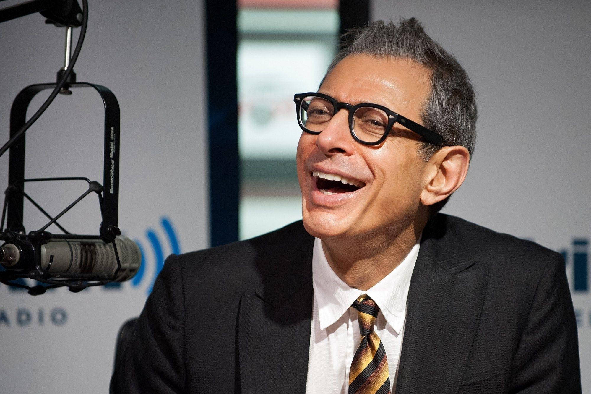 Jeff Goldblum, radio studio, professional microphone, Full HD Desktop Wallpaper
