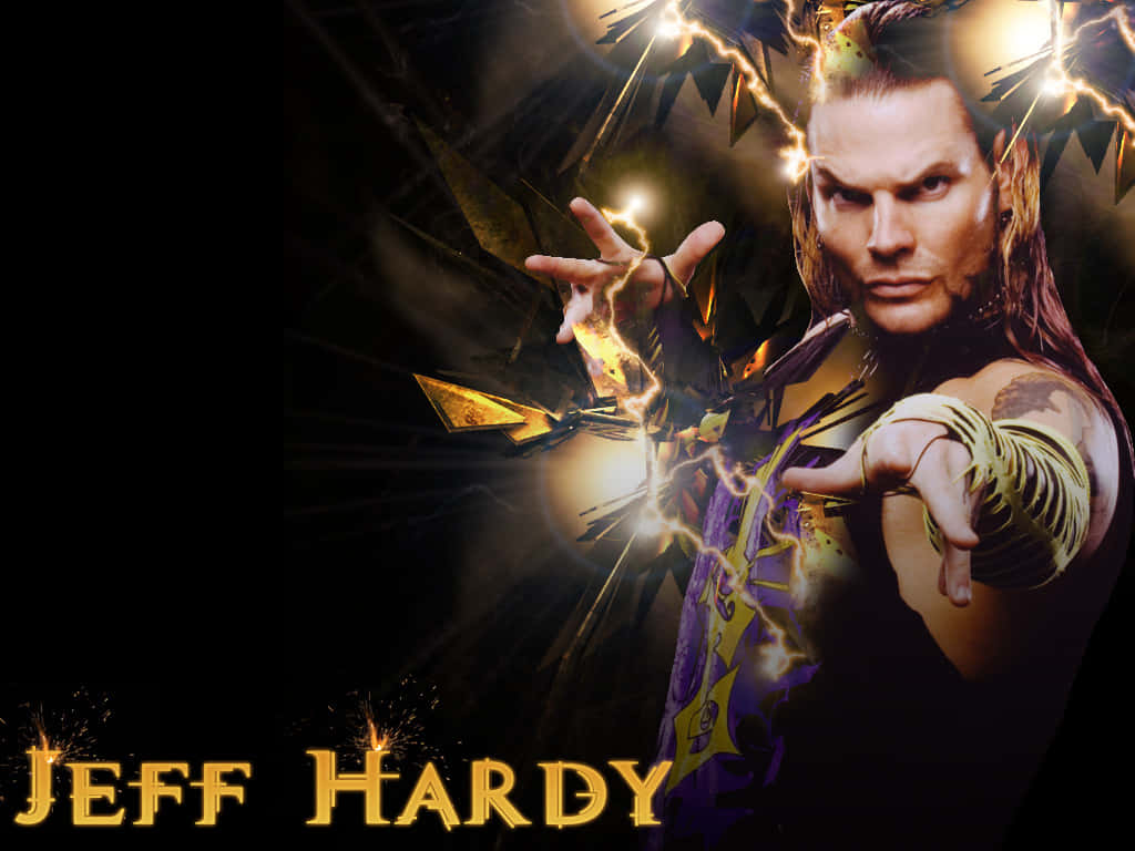 Jeff Hardy, yellow lightning design, lightning crackling from his hands, SD Desktop Wallpaper